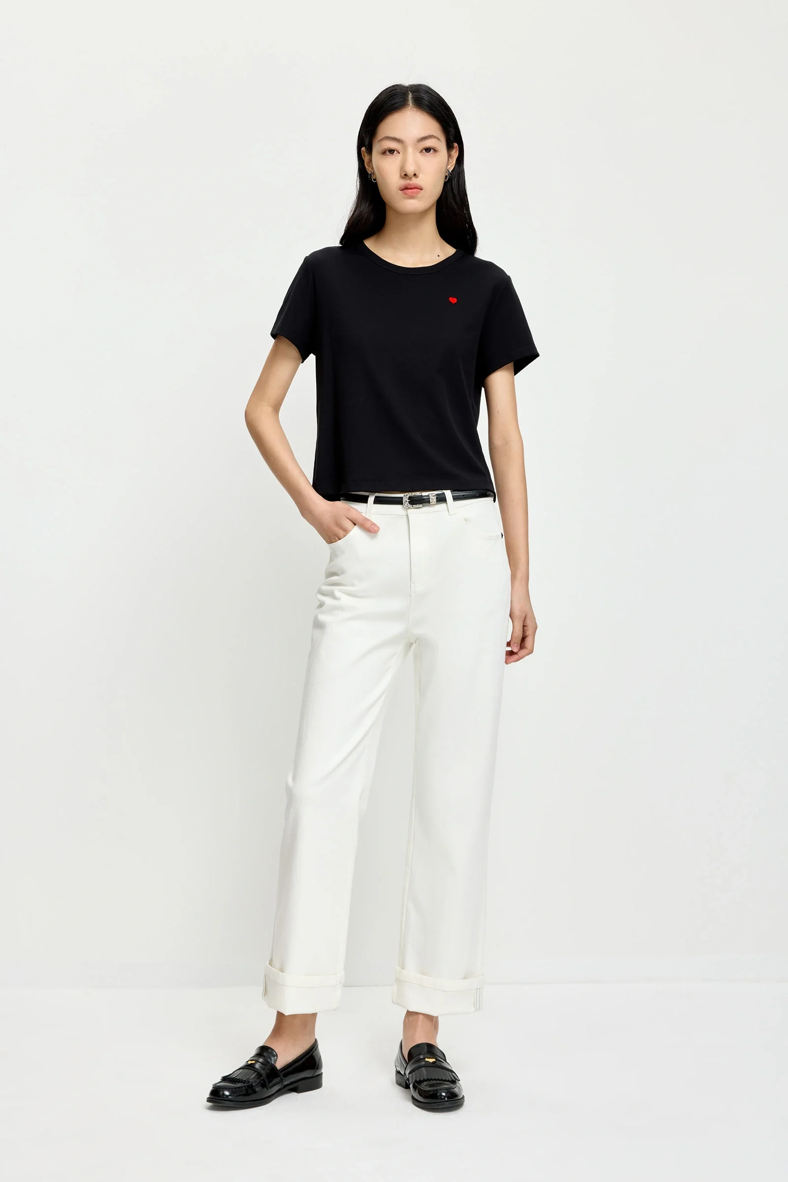 LILY Colorblock Embroidered Tee - Image 2