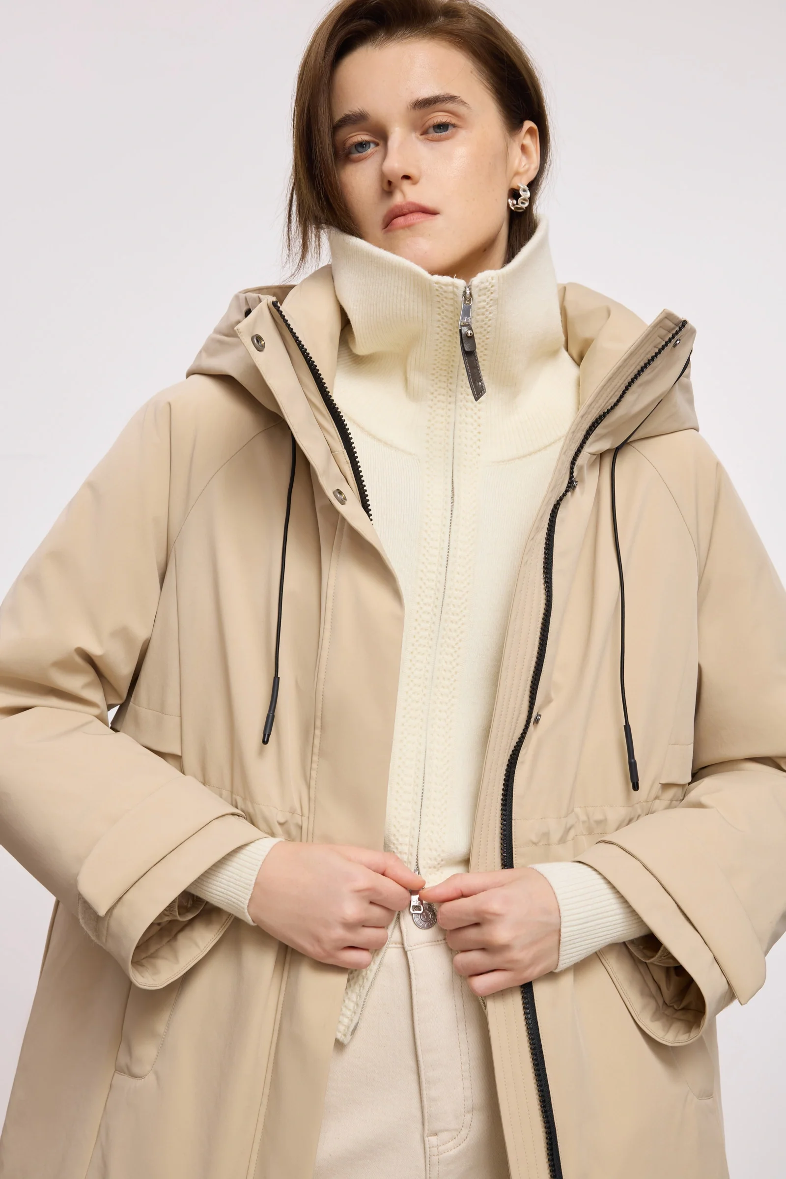 LILY Colorblock Hooded Down Coat - Image 6