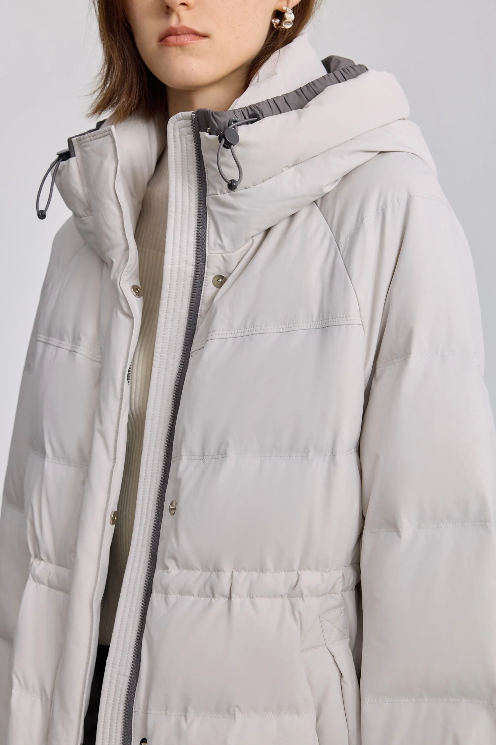 LILY Colorblock Hooded Down Jacket - Image 7