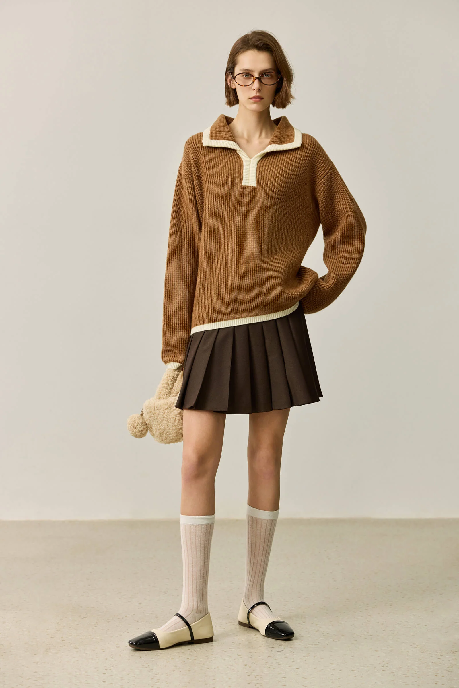 LILY Colorblock Polo Knit Top - Image 10