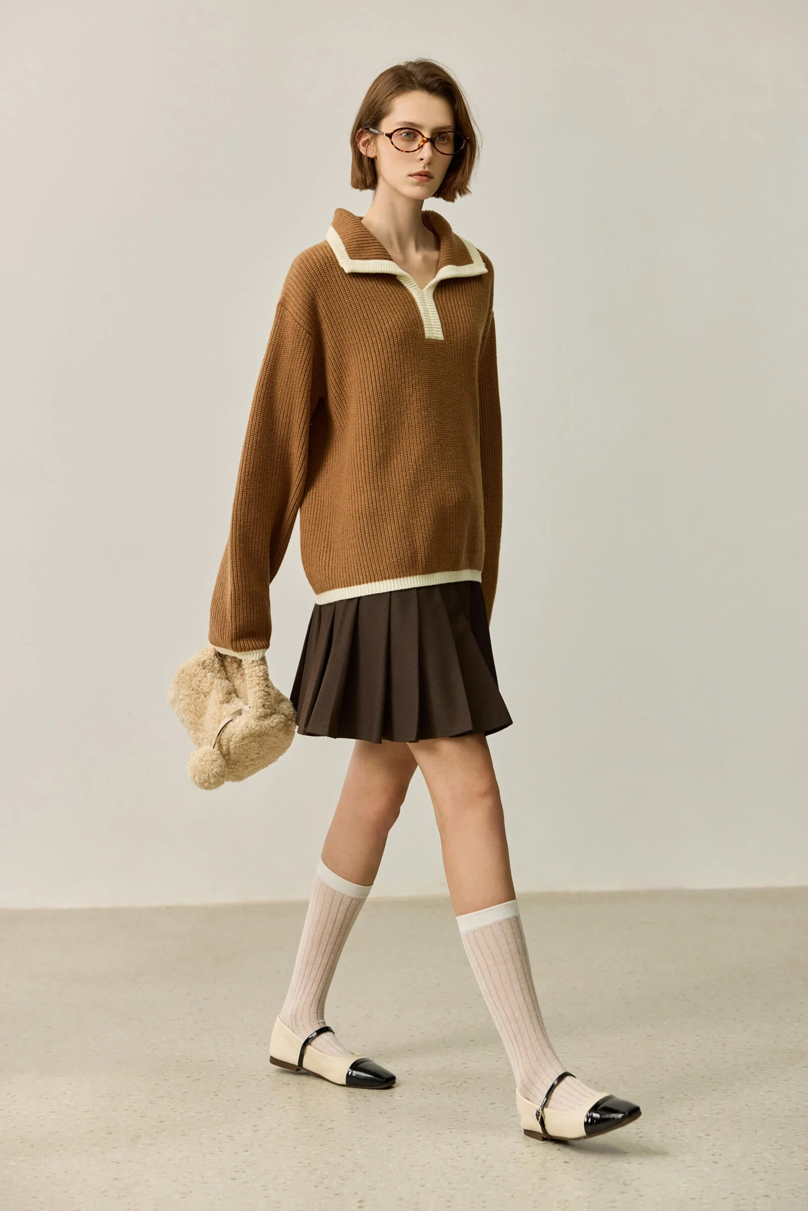 LILY Colorblock Polo Knit Top - Image 11