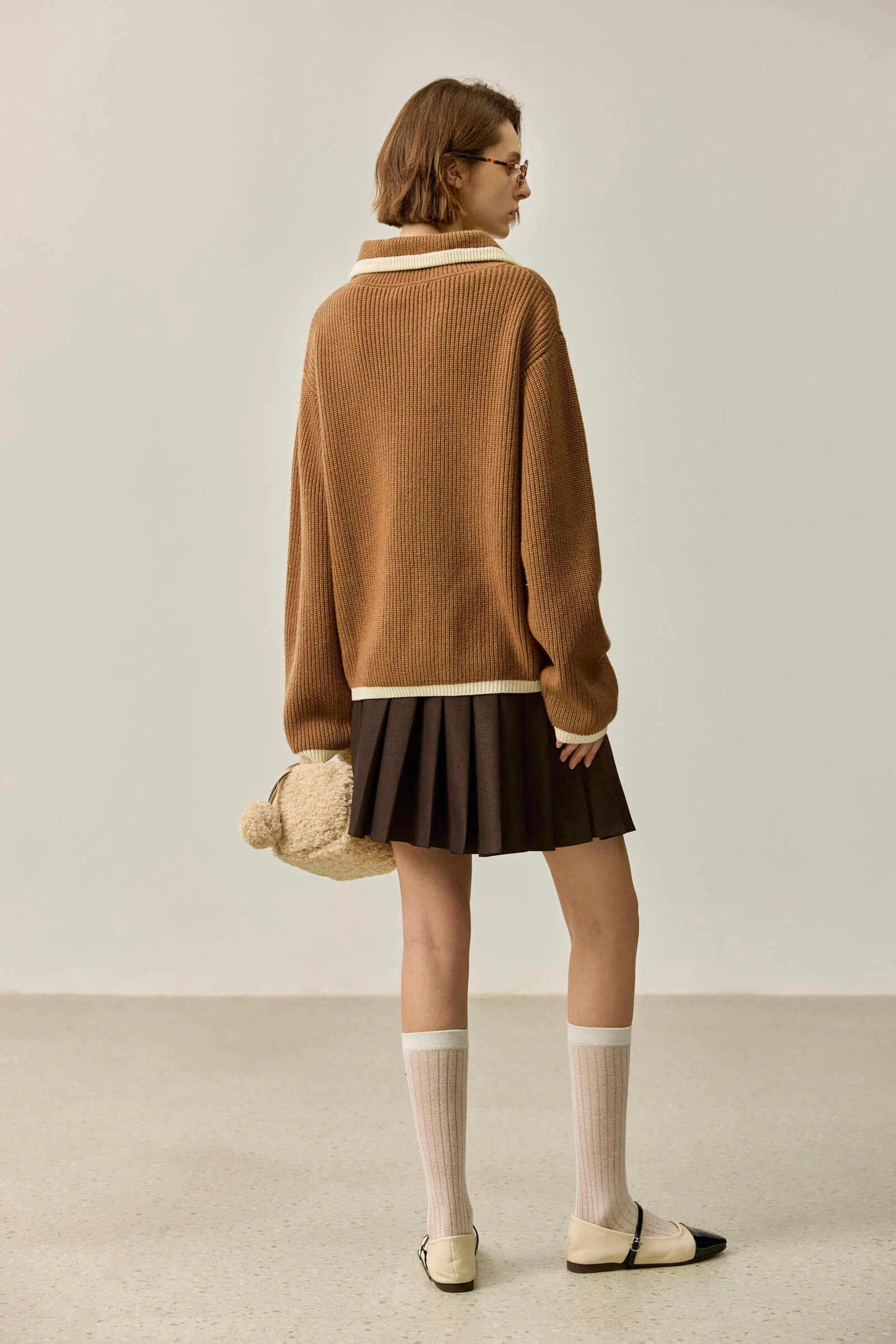 LILY Colorblock Polo Knit Top - Image 12