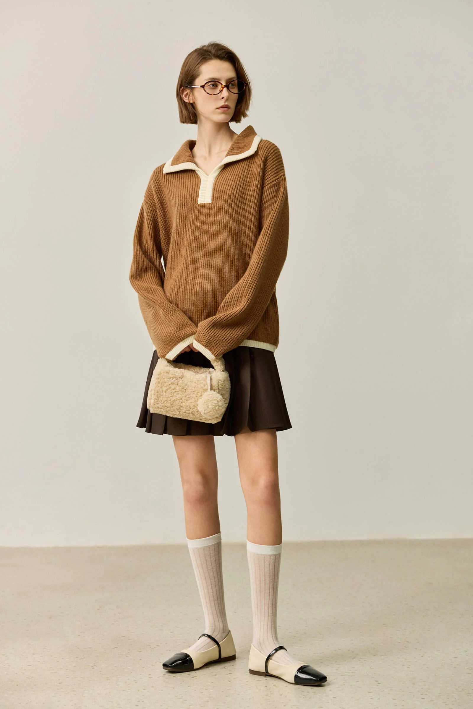 LILY Colorblock Polo Knit Top - Image 13