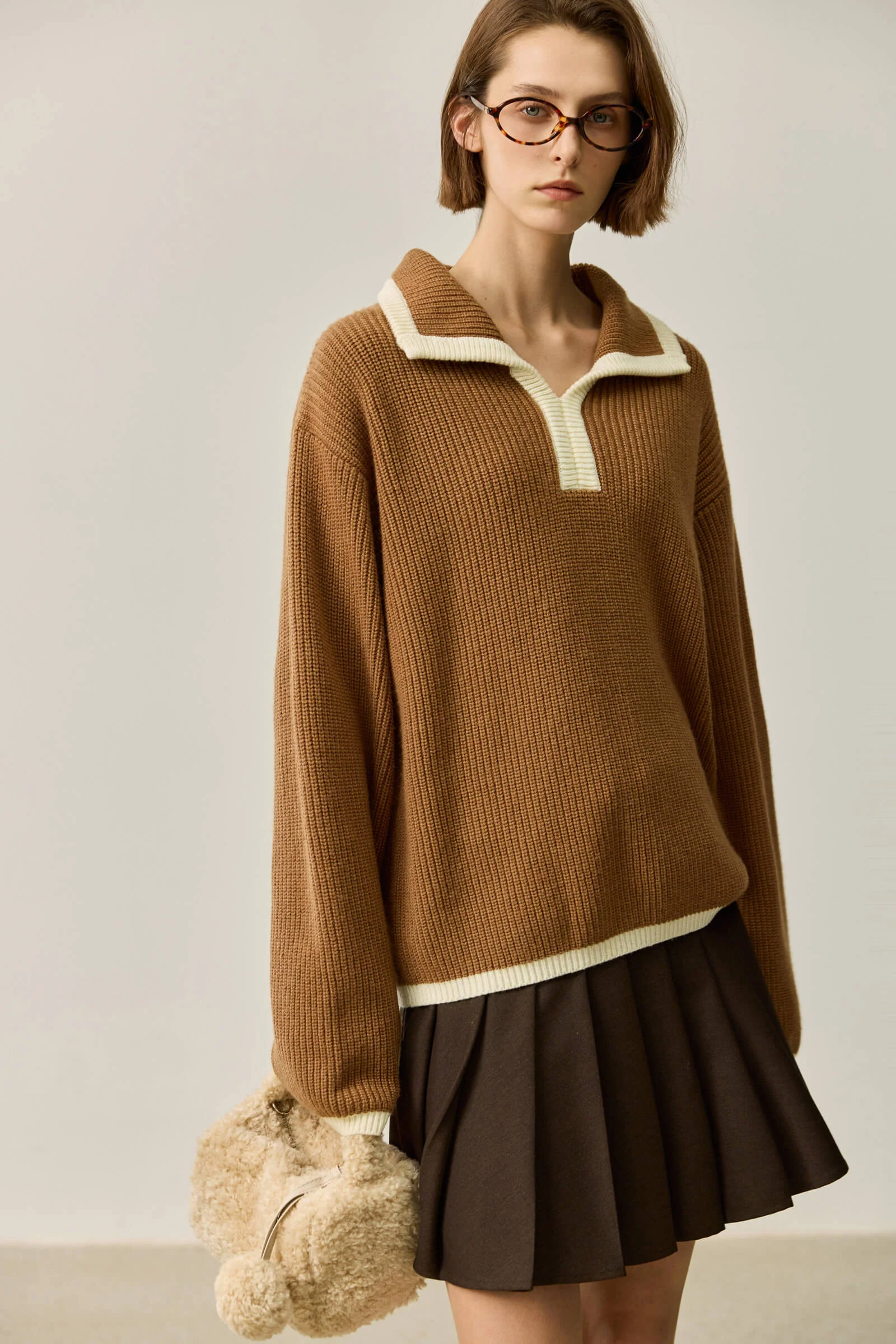 LILY Colorblock Polo Knit Top - Image 14