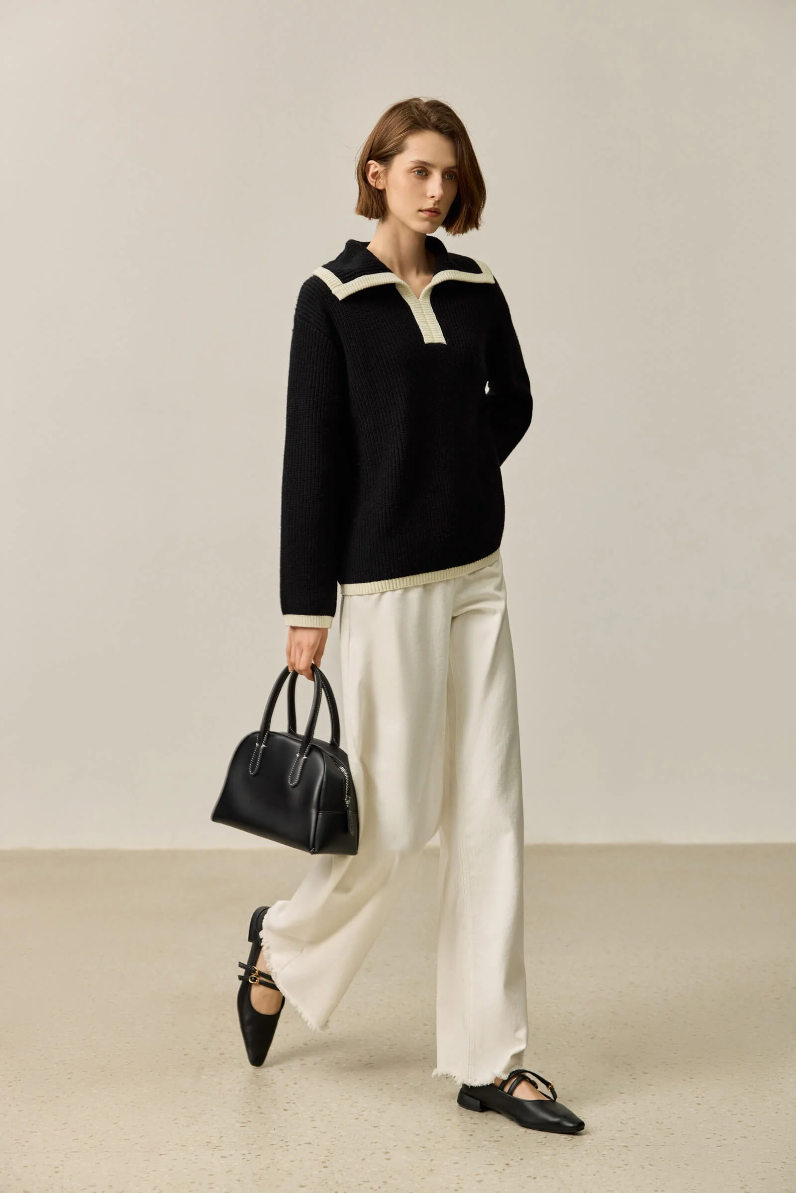 LILY Colorblock Polo Knit Top - Image 3