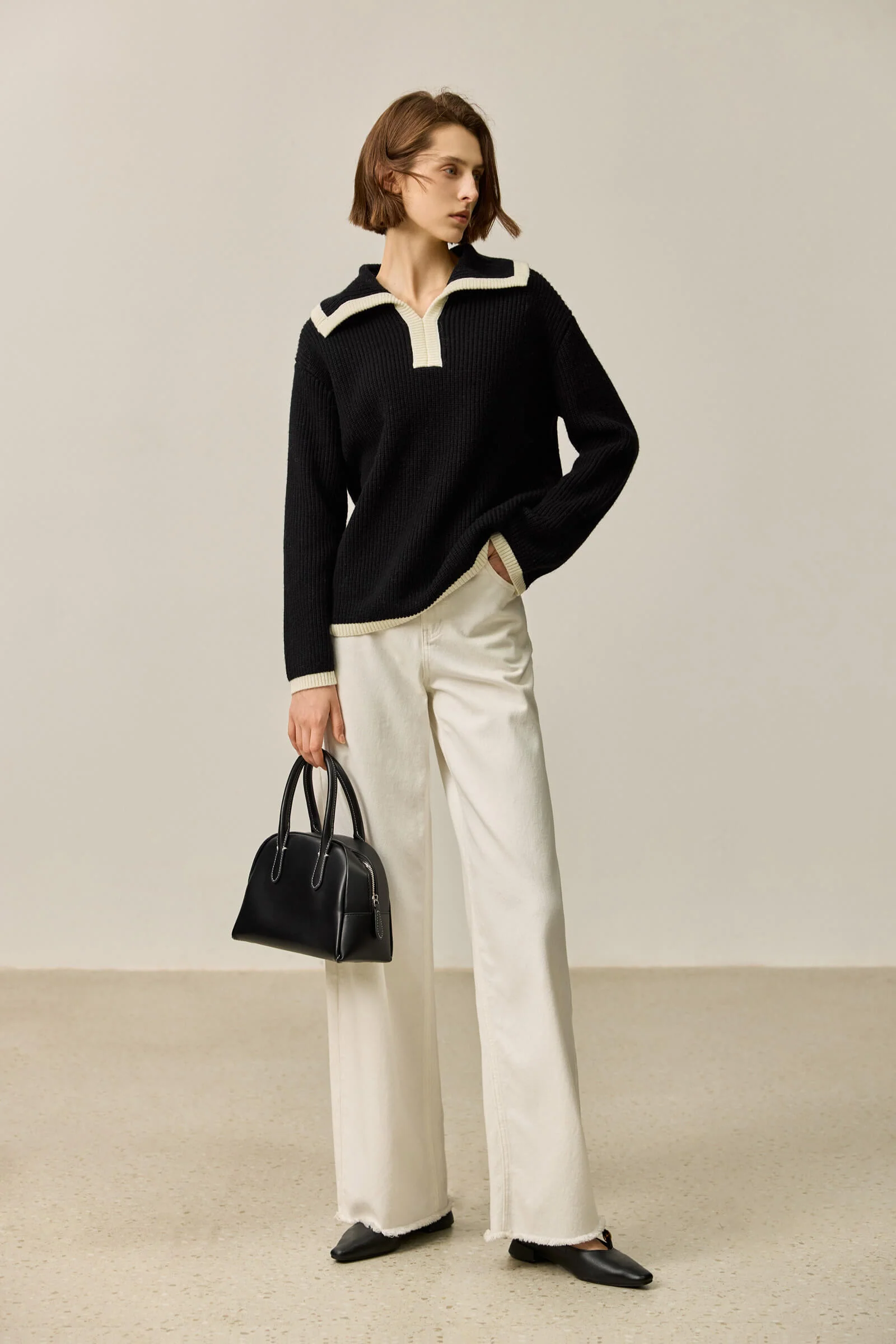 LILY Colorblock Polo Knit Top - Image 4