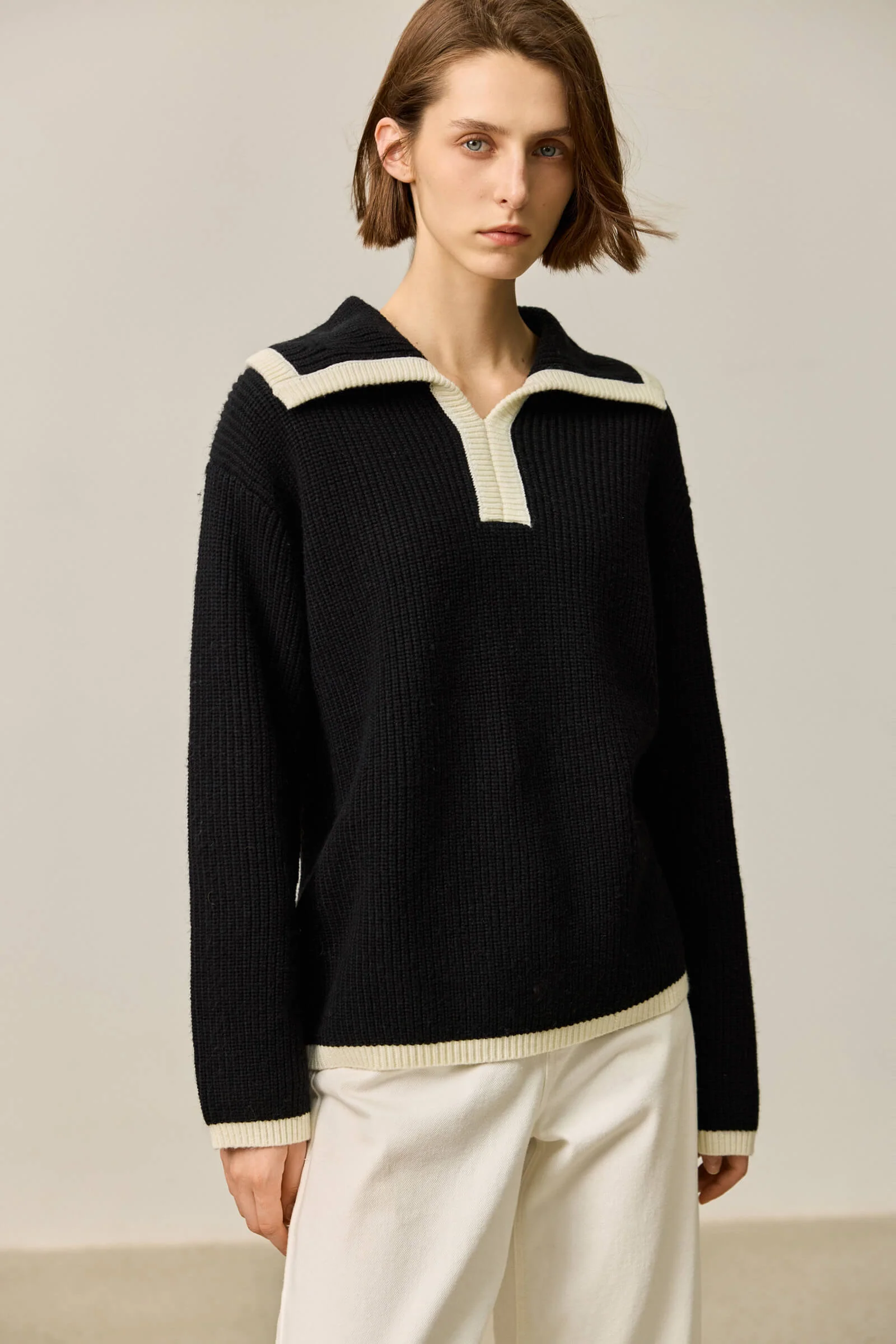 LILY Colorblock Polo Knit Top - Image 6