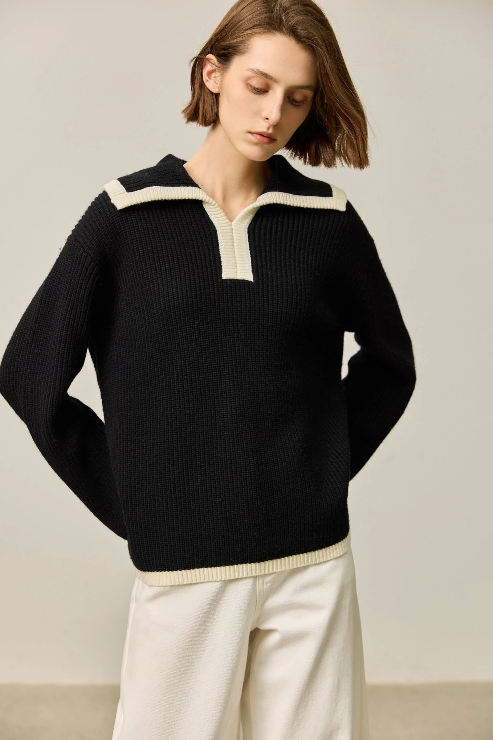 LILY Colorblock Polo Knit Top - Image 8