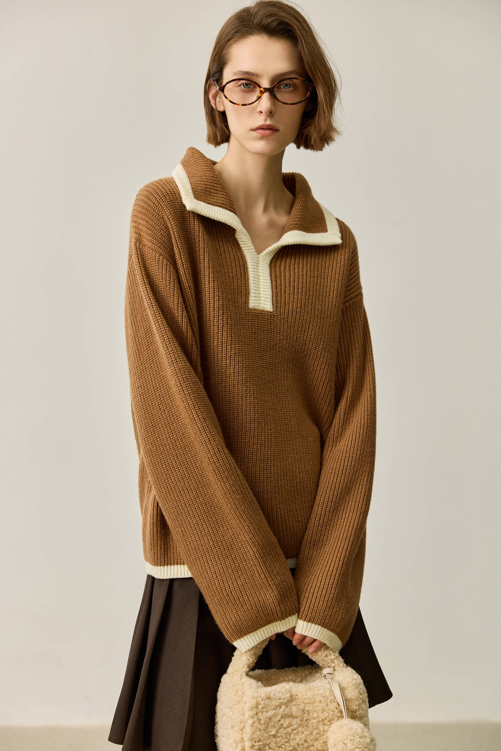 LILY Colorblock Polo Knit Top - Image 9