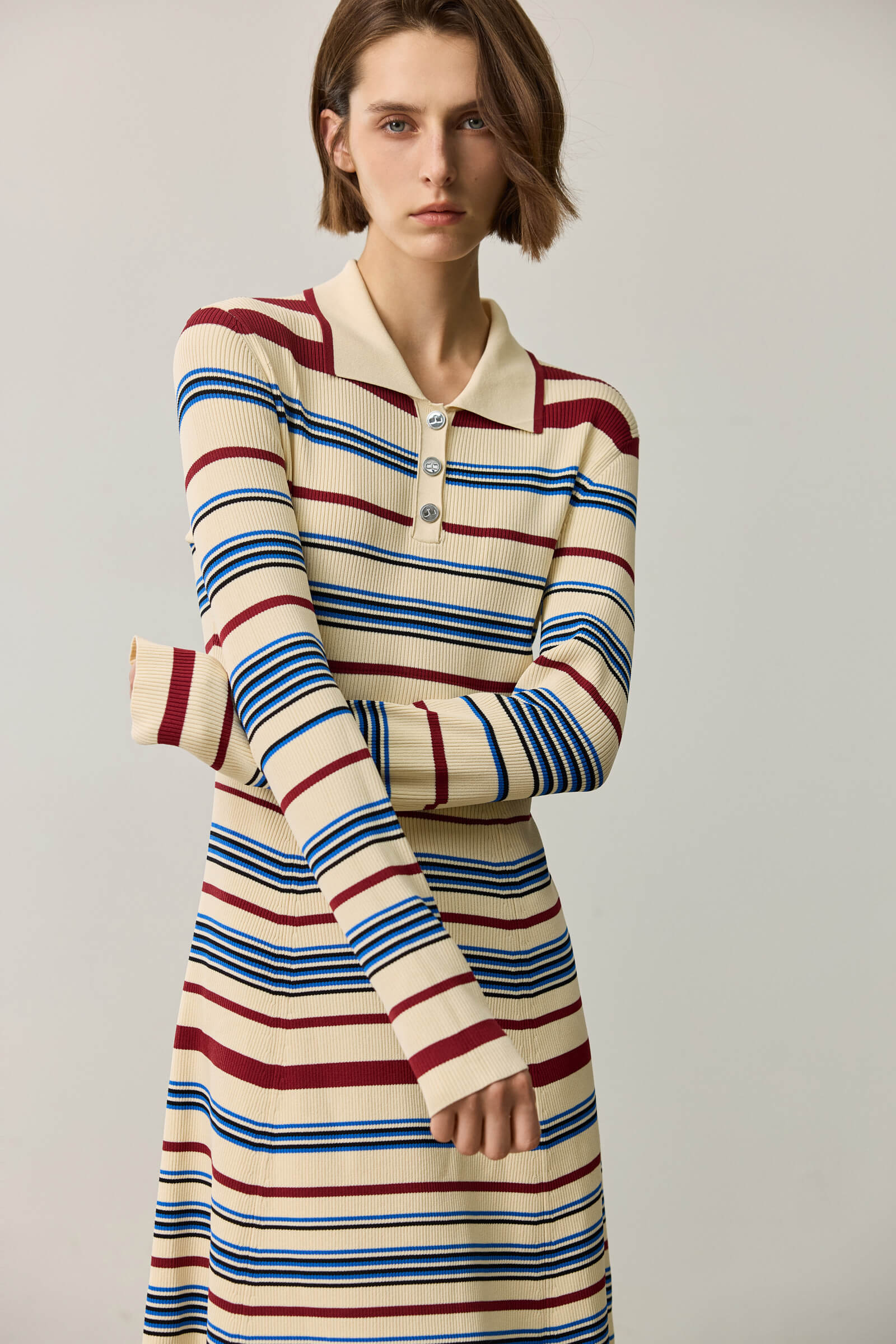 LILY Colorblock Striped Knit Dress - Image 4