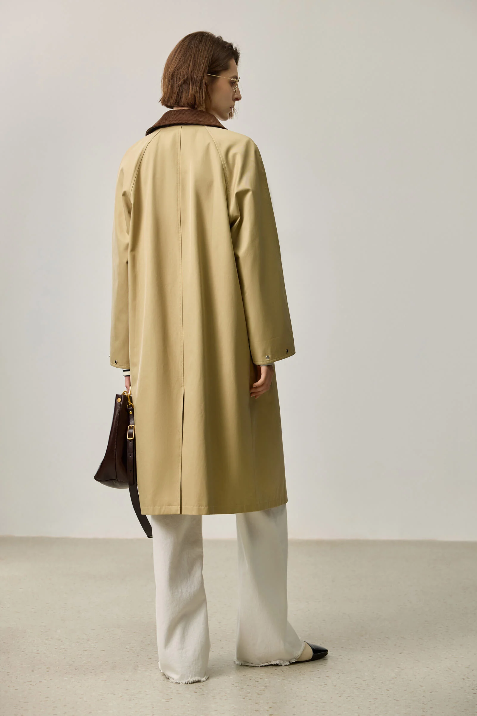 LILY Contrast-Collar Classic Trench Coat - Image 4
