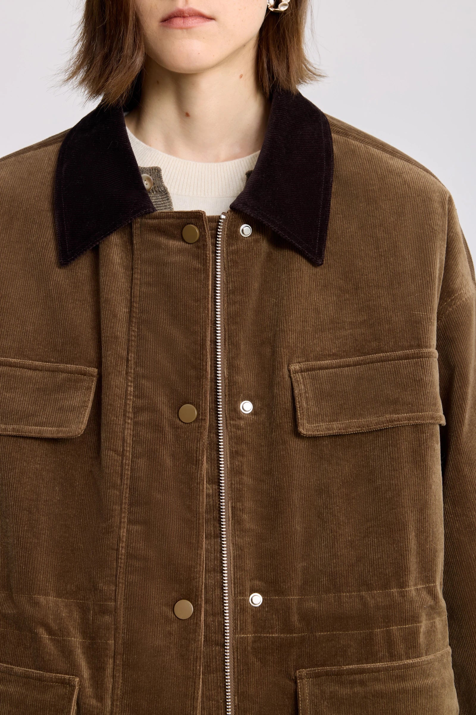 LILY Corduroy Belted Down Jacket - Image 15