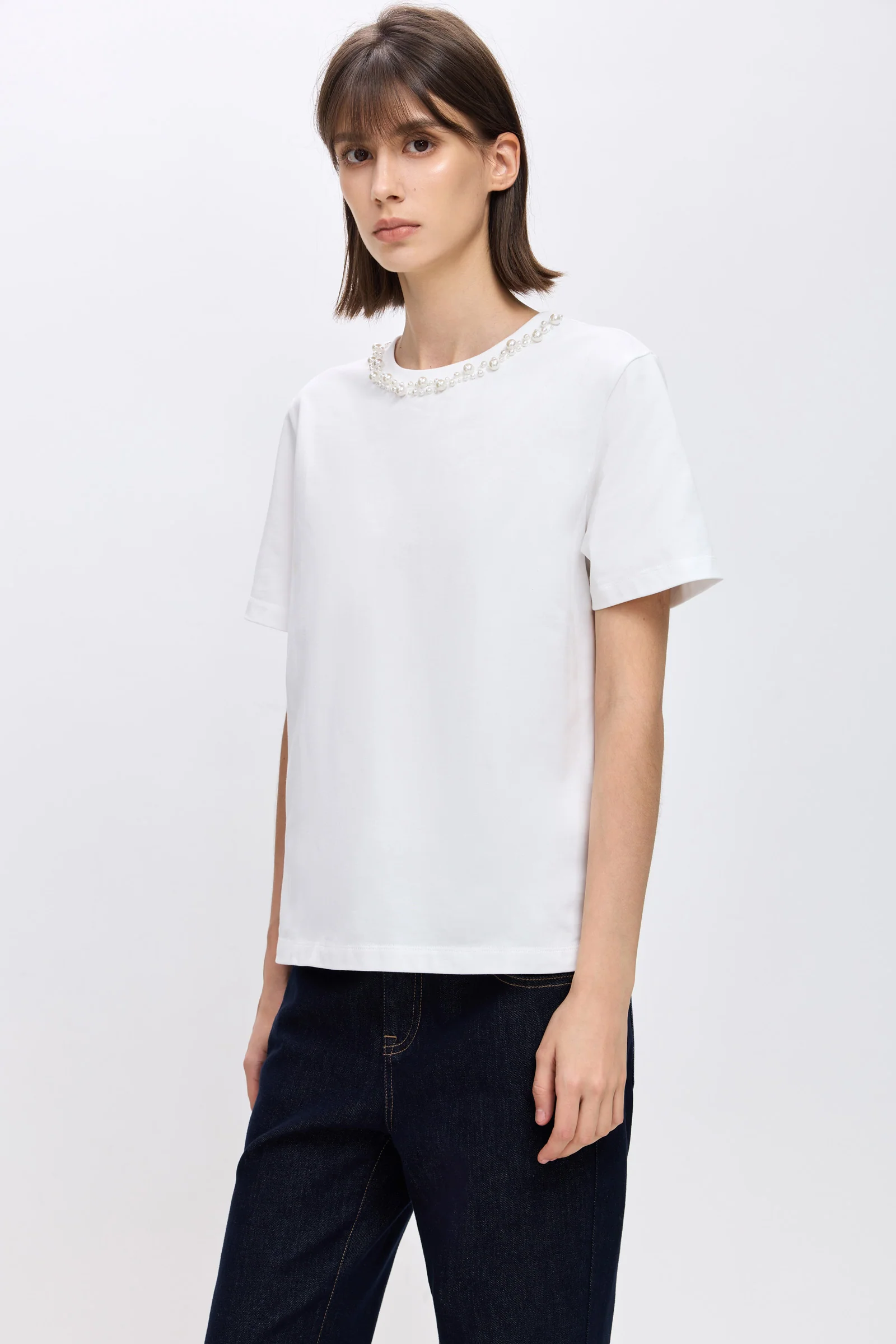 LILY Cotton Beaded Crewneck Tee - Image 5