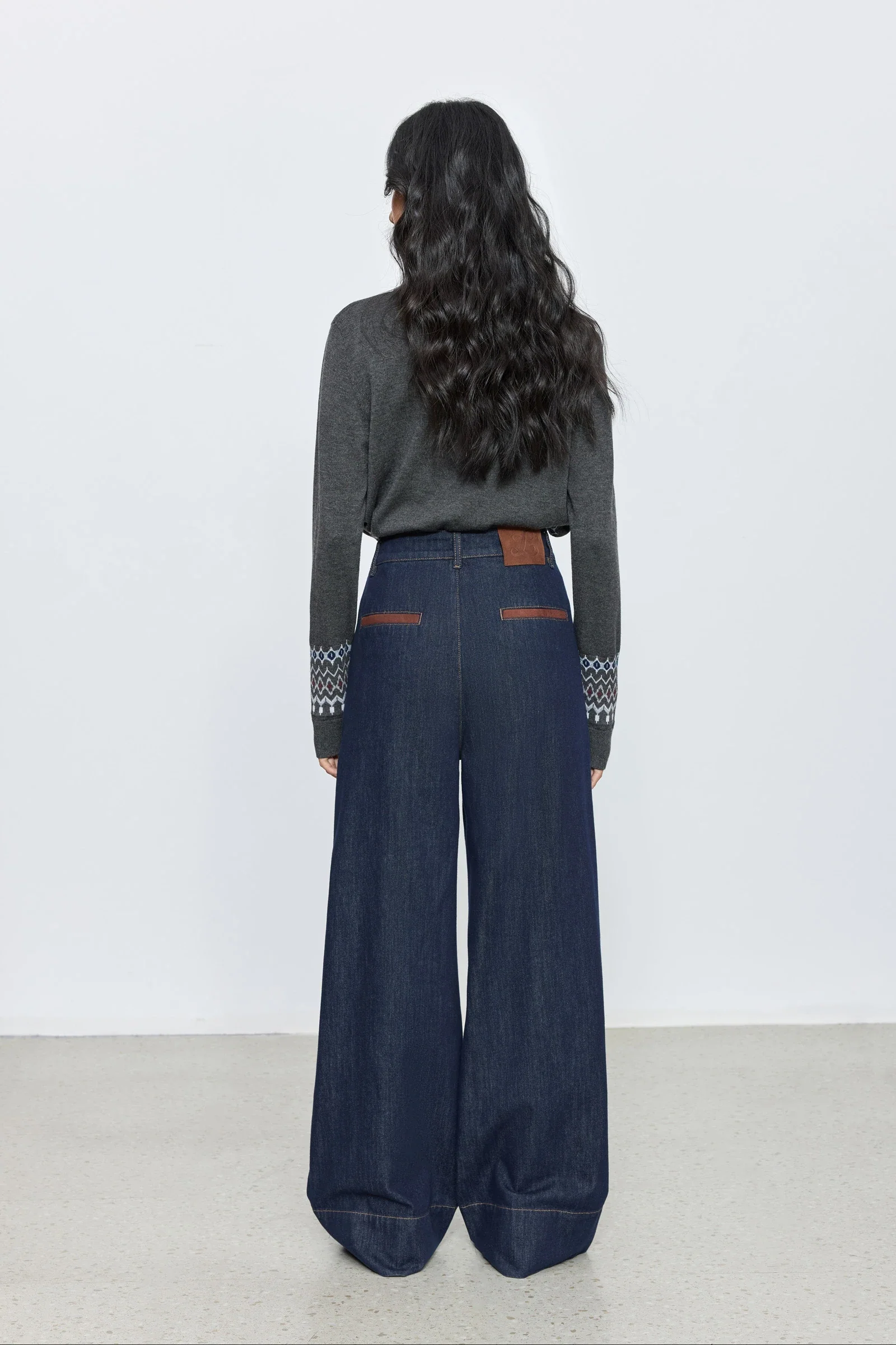 LILY Patchwork Wide-Leg Jeans - Image 2