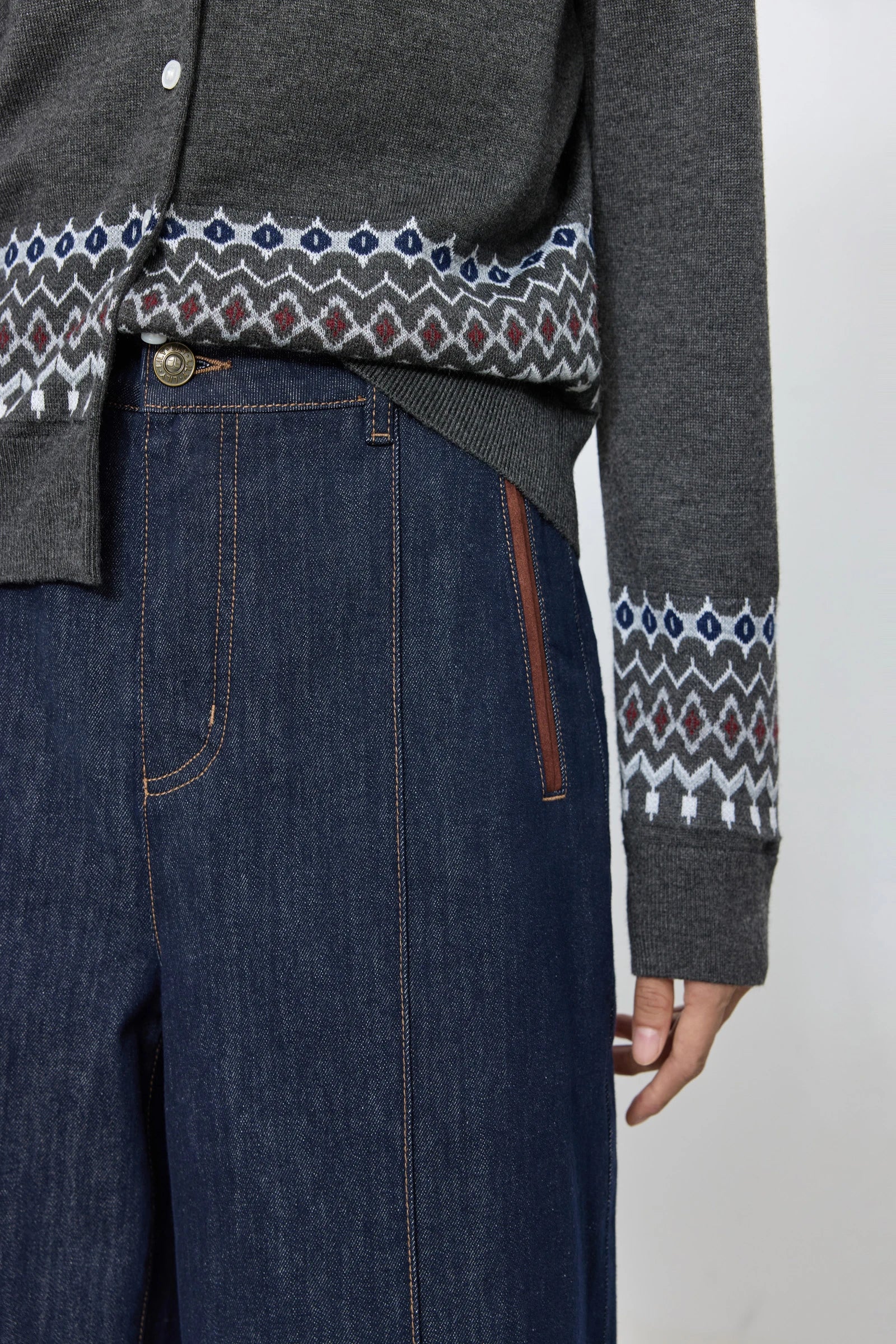 LILY Patchwork Wide-Leg Jeans - Image 5