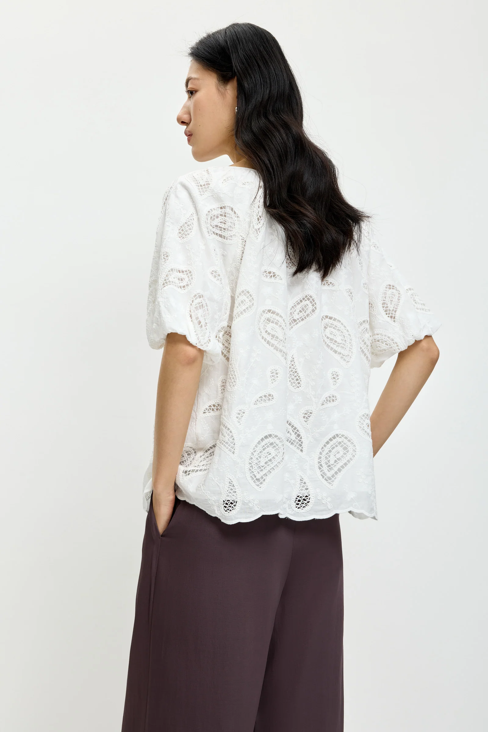 LILY Cotton Embroidered Tassel Blouse - Image 5