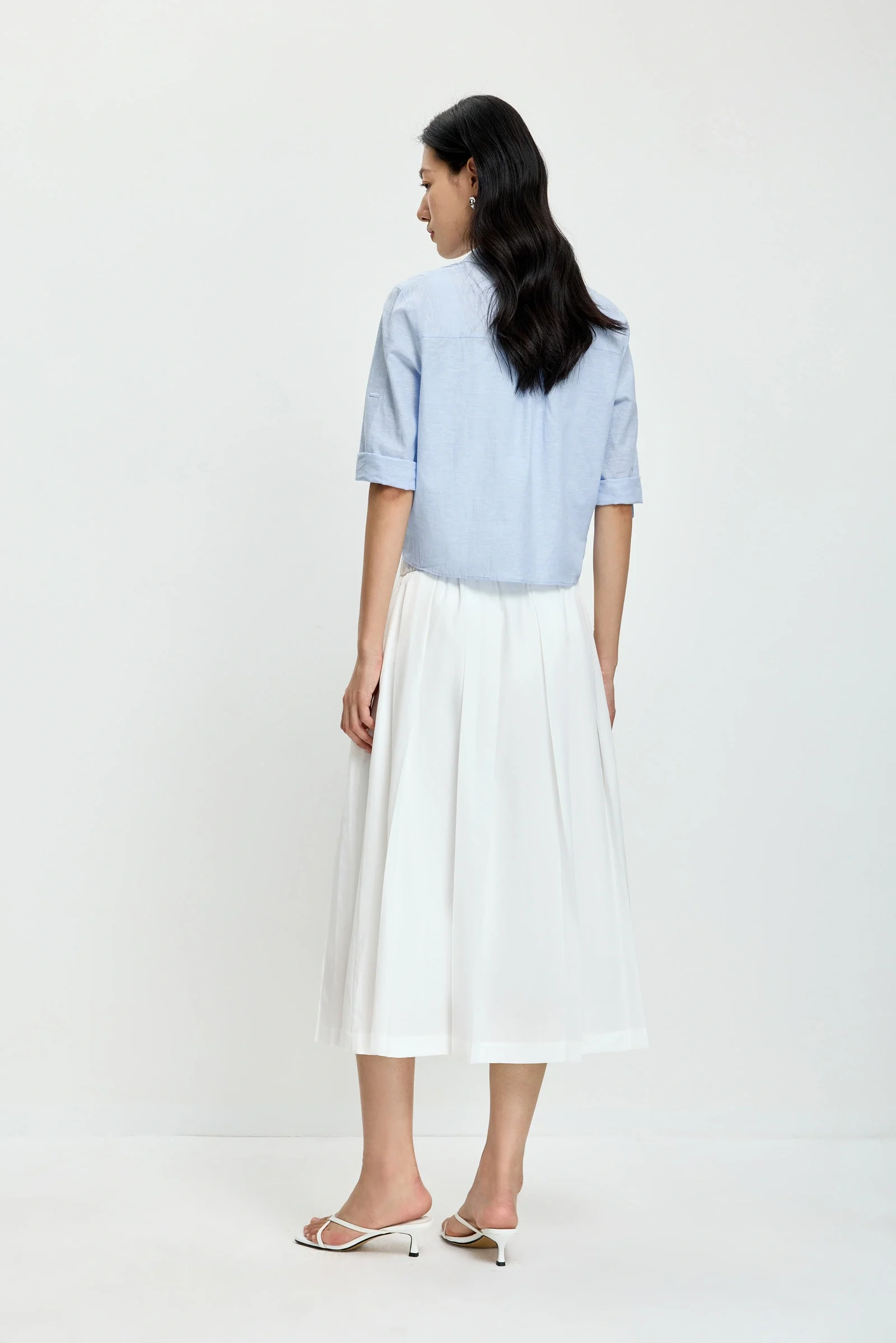 LILY Cotton-Linen Knot-Detail Shirts - Image 4
