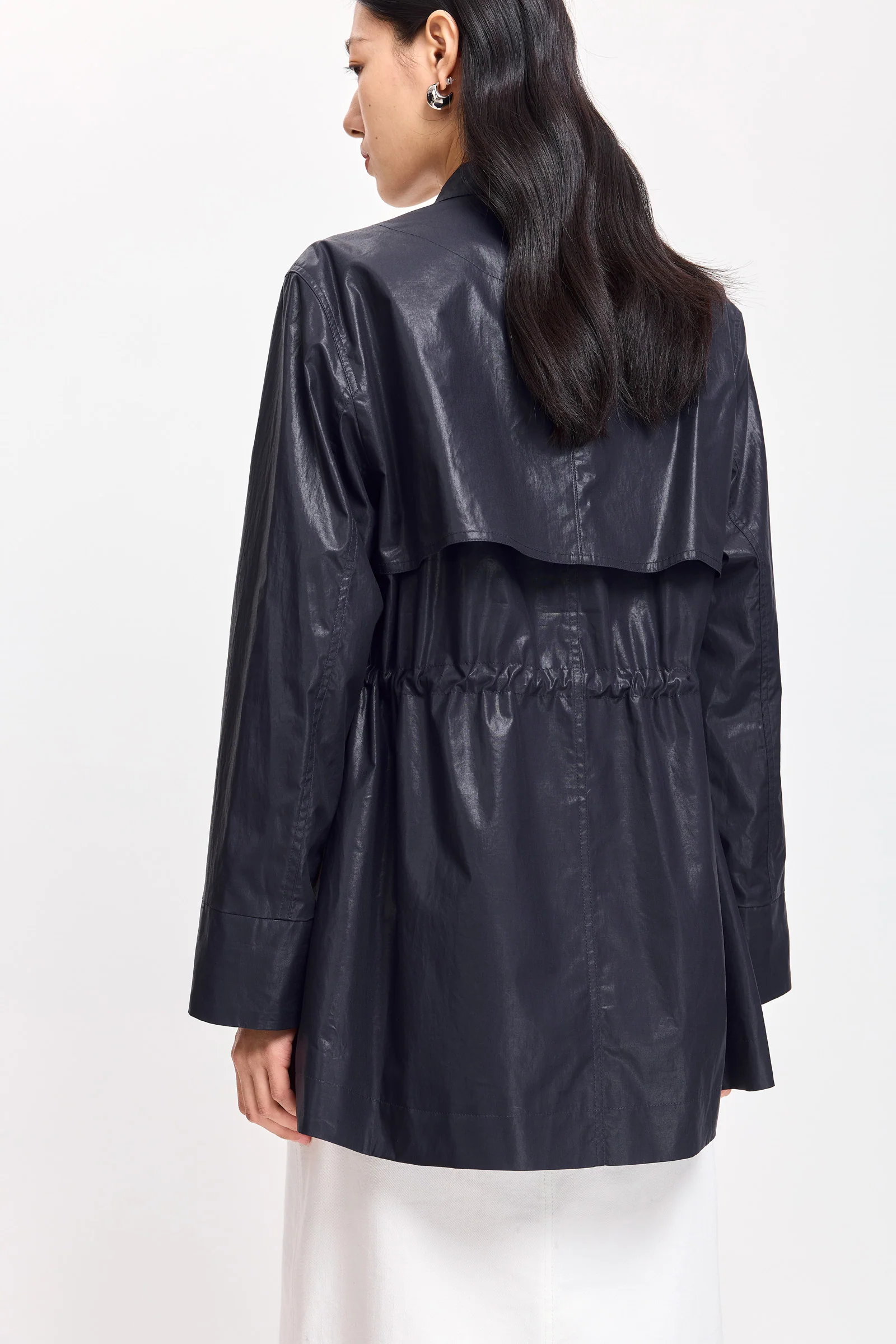 LILY Cotton Stand-Collar Trench Coat - Image 6