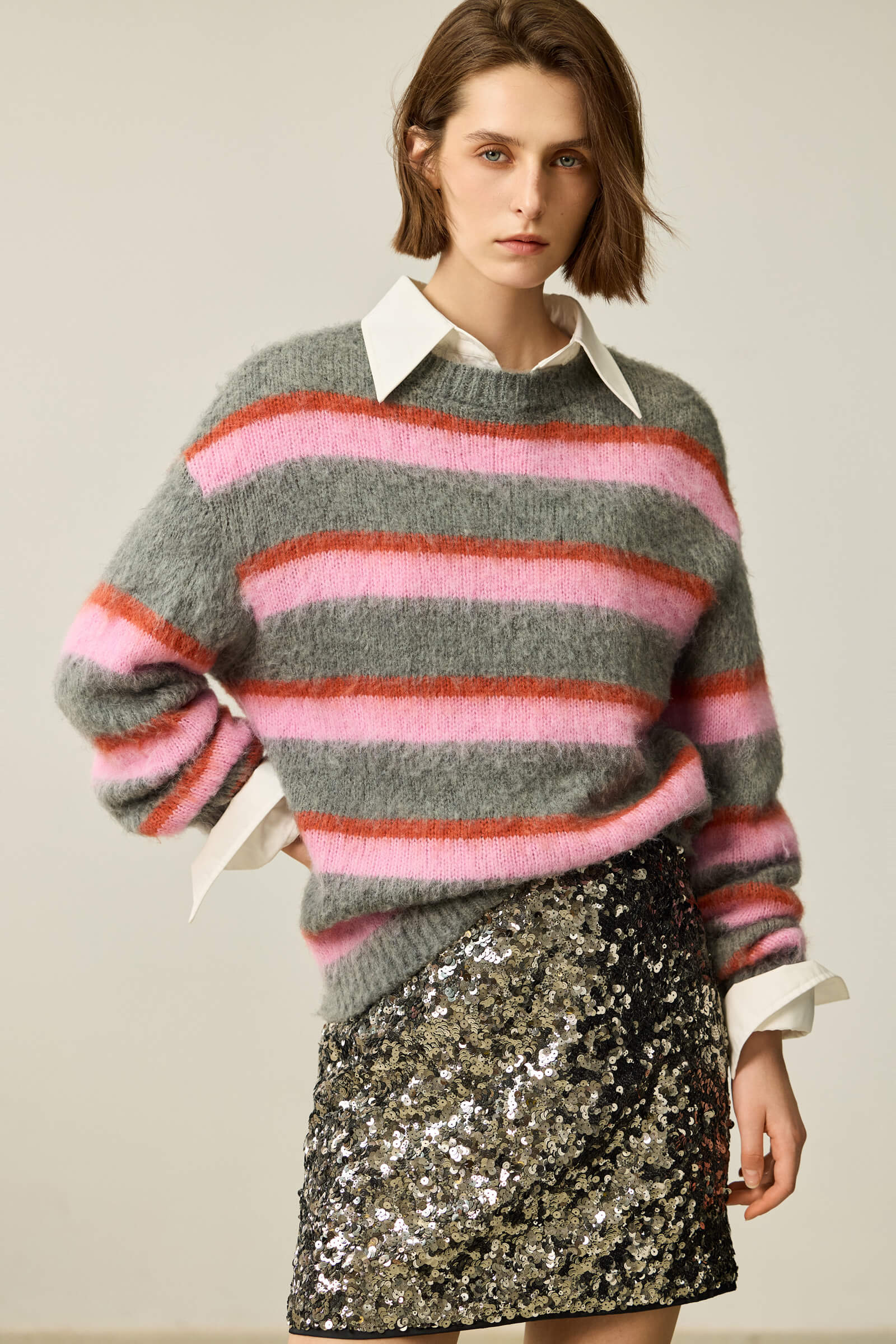 LILY Cozy Color-Block Striped Sweater - Image 3