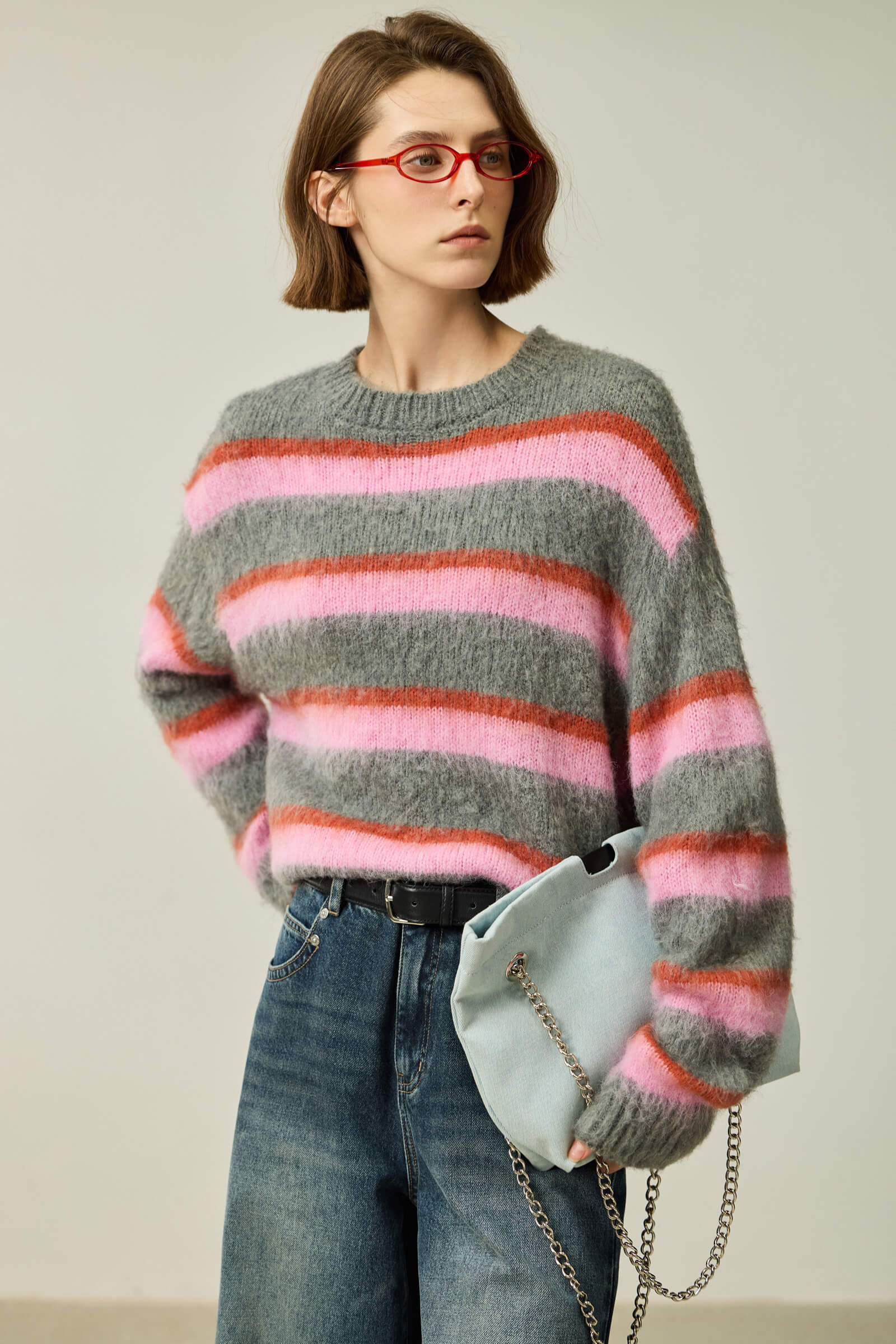 LILY Cozy Color-Block Striped Sweater - Image 6