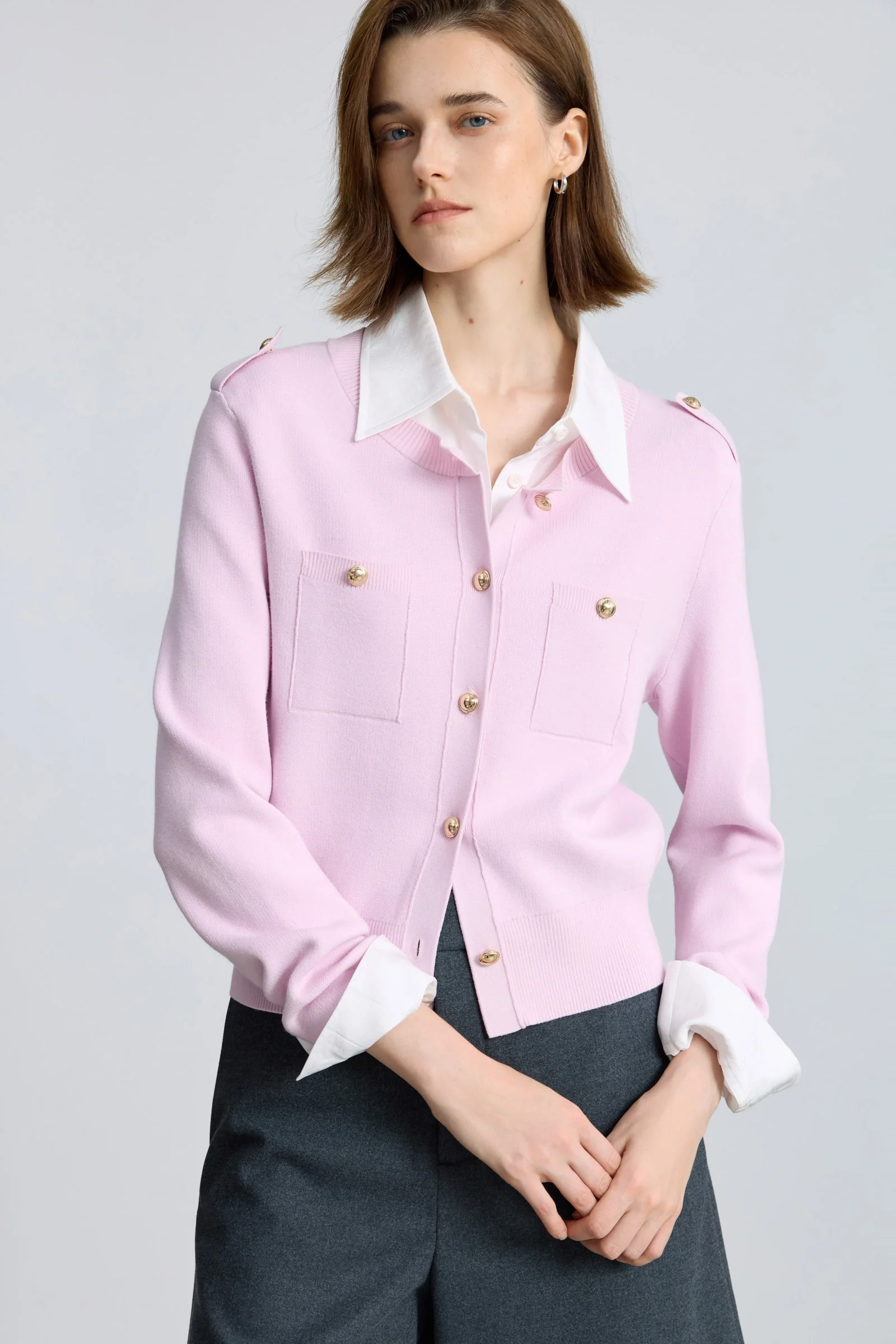 LILY Cropped Bouclé Cardigan - Image 6