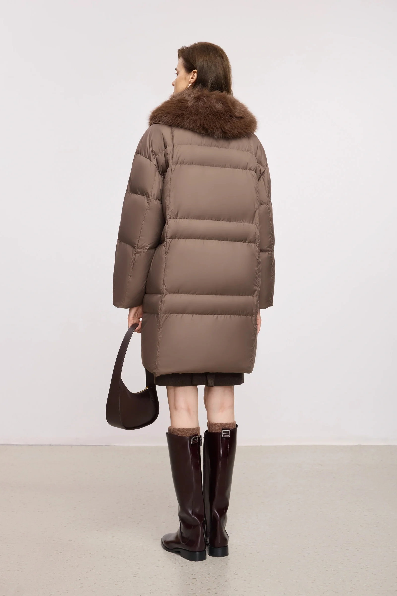 LILY Detachable Fur-Collar Down Coat - Image 3