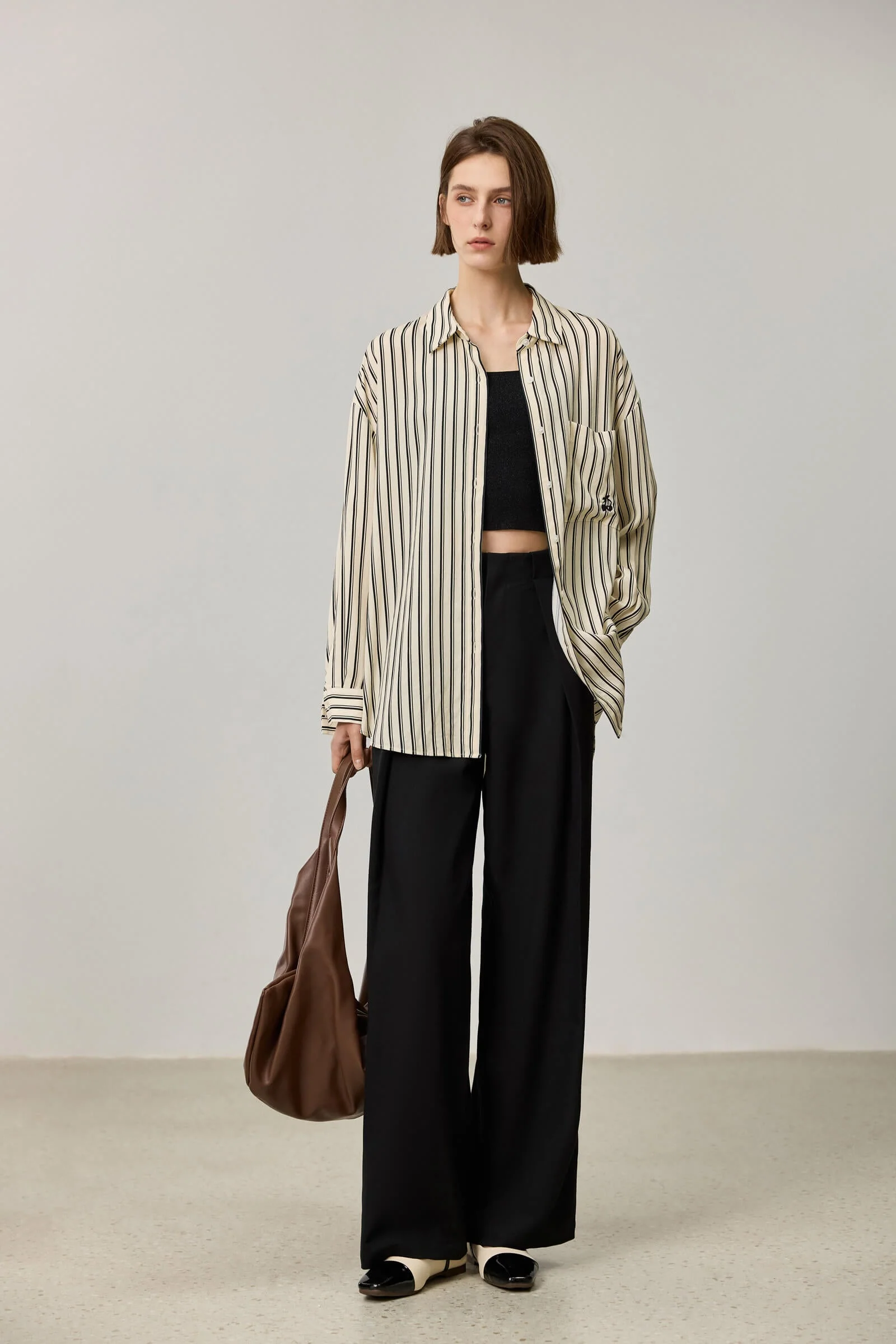 LILY Draped Office Wide-Leg Suit Pants - Image 12