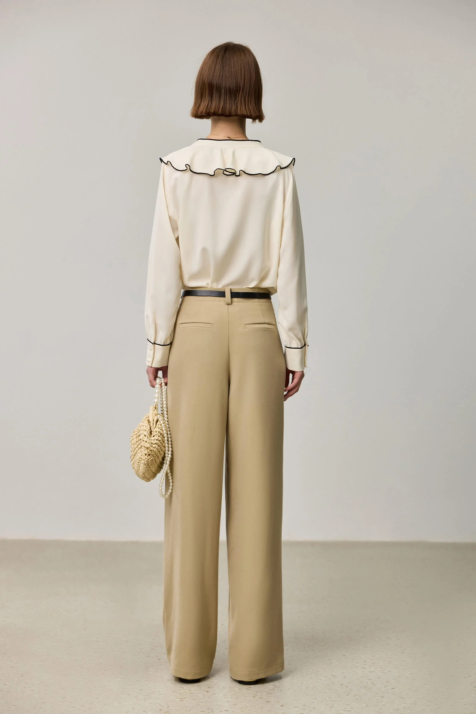 LILY Draped Office Wide-Leg Suit Pants - Image 16