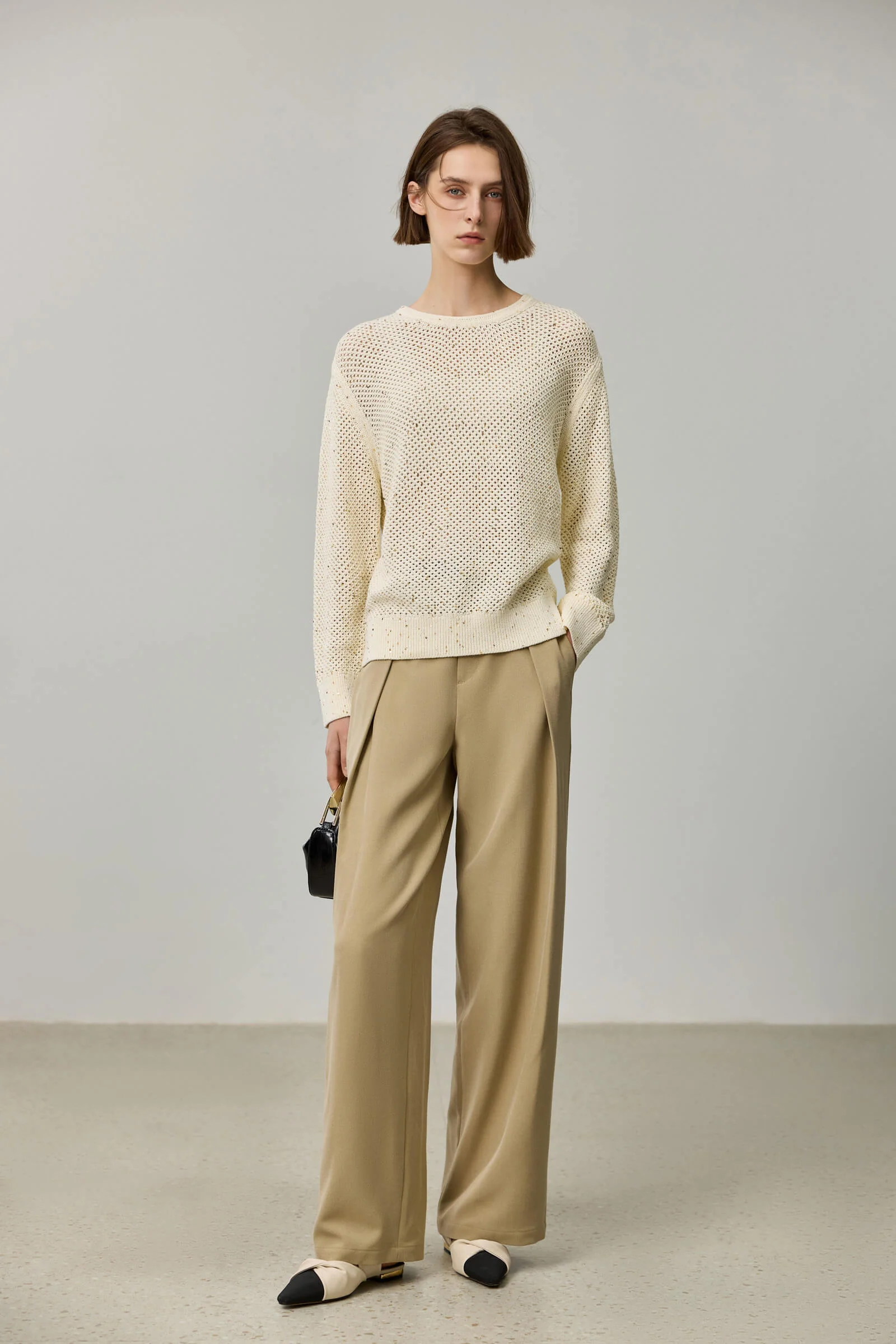 LILY Draped Office Wide-Leg Suit Pants - Image 17