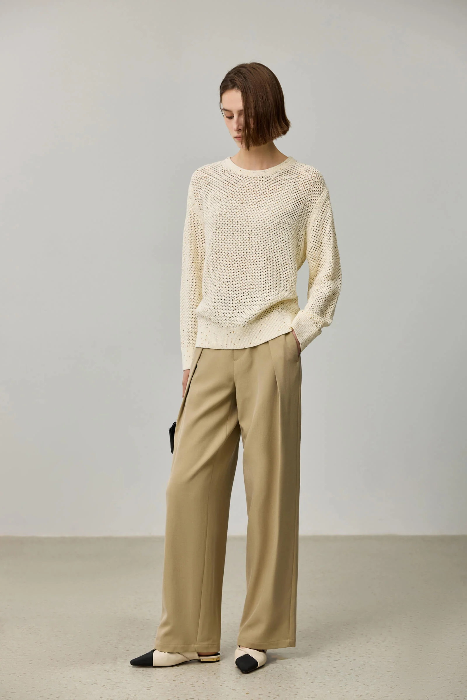 LILY Draped Office Wide-Leg Suit Pants - Image 18