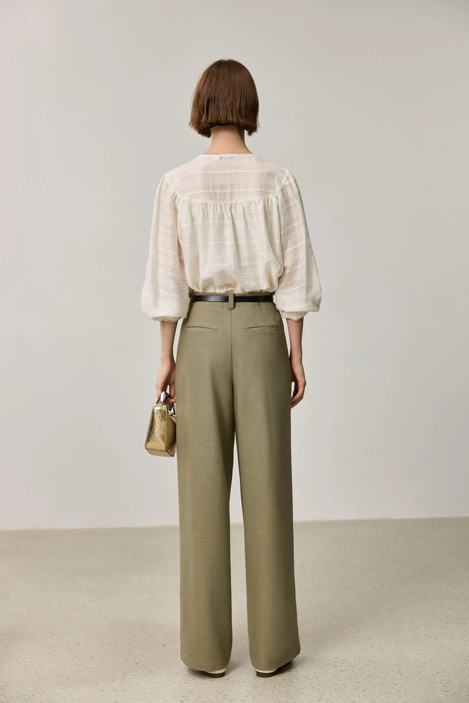 LILY Draped Office Wide-Leg Suit Pants - Image 4