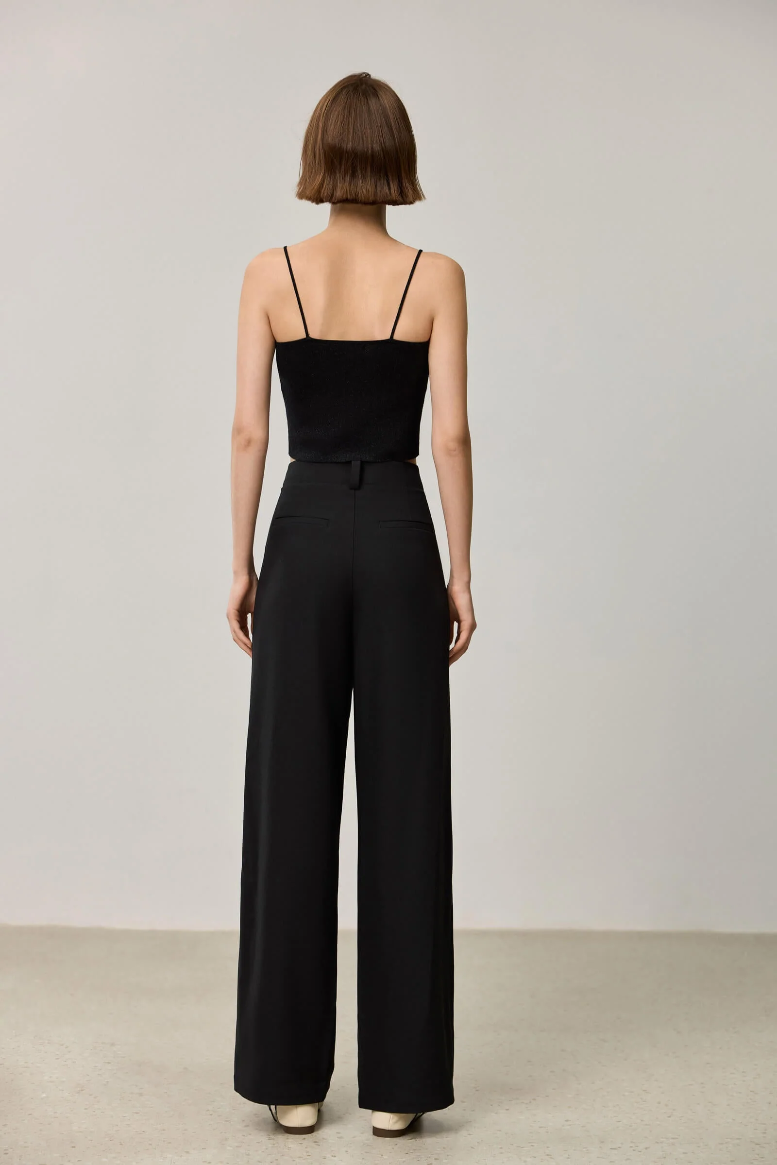 LILY Draped Office Wide-Leg Suit Pants - Image 7