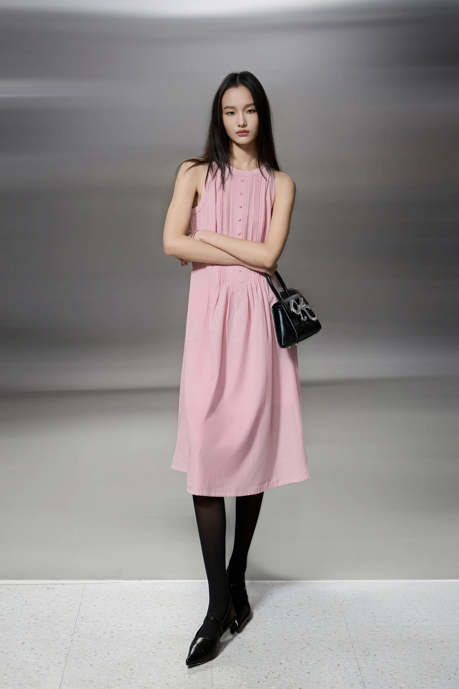 LILY Draped Waist-Cinching Slip Dress - Image 15