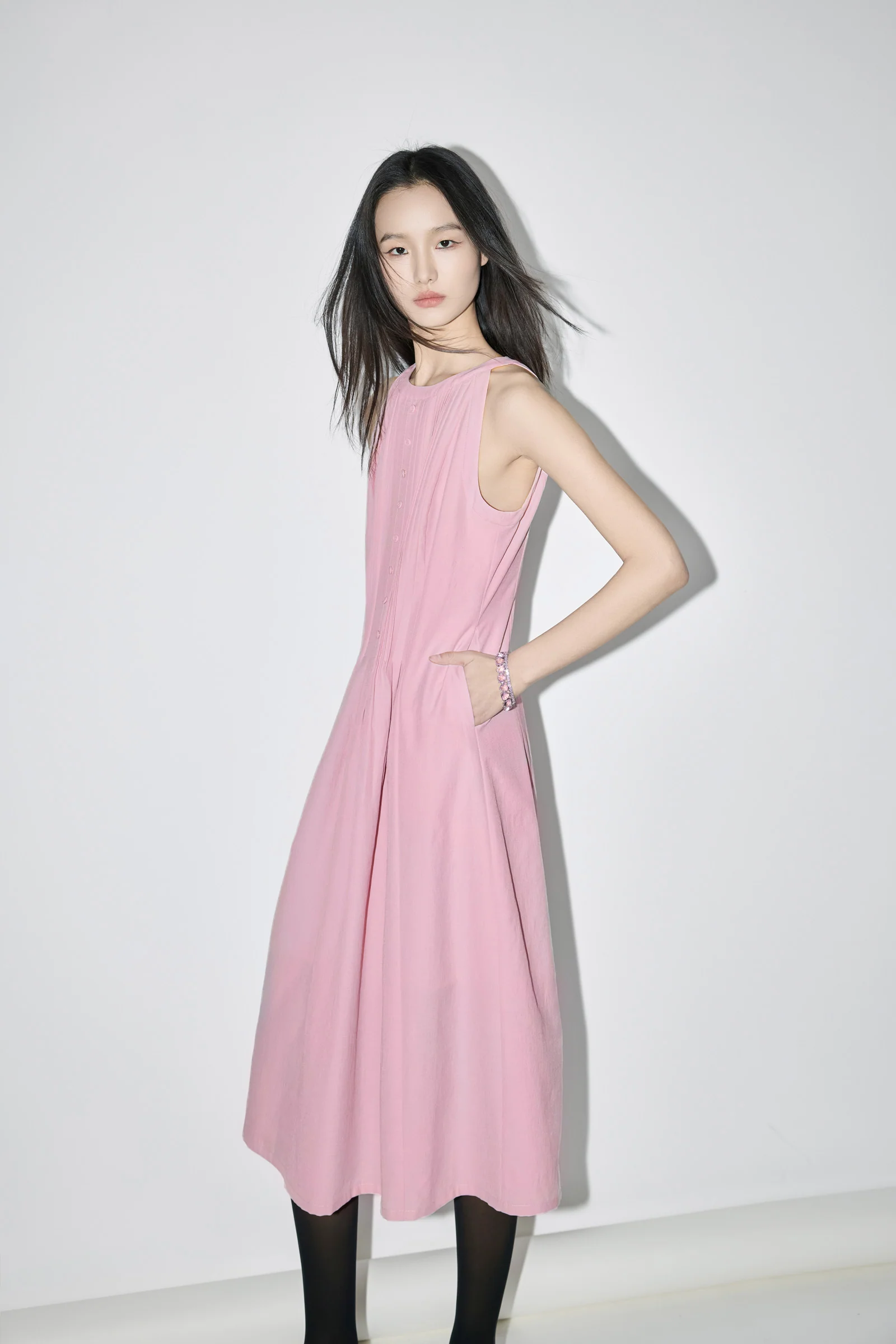 LILY Draped Waist-Cinching Slip Dress - Image 17