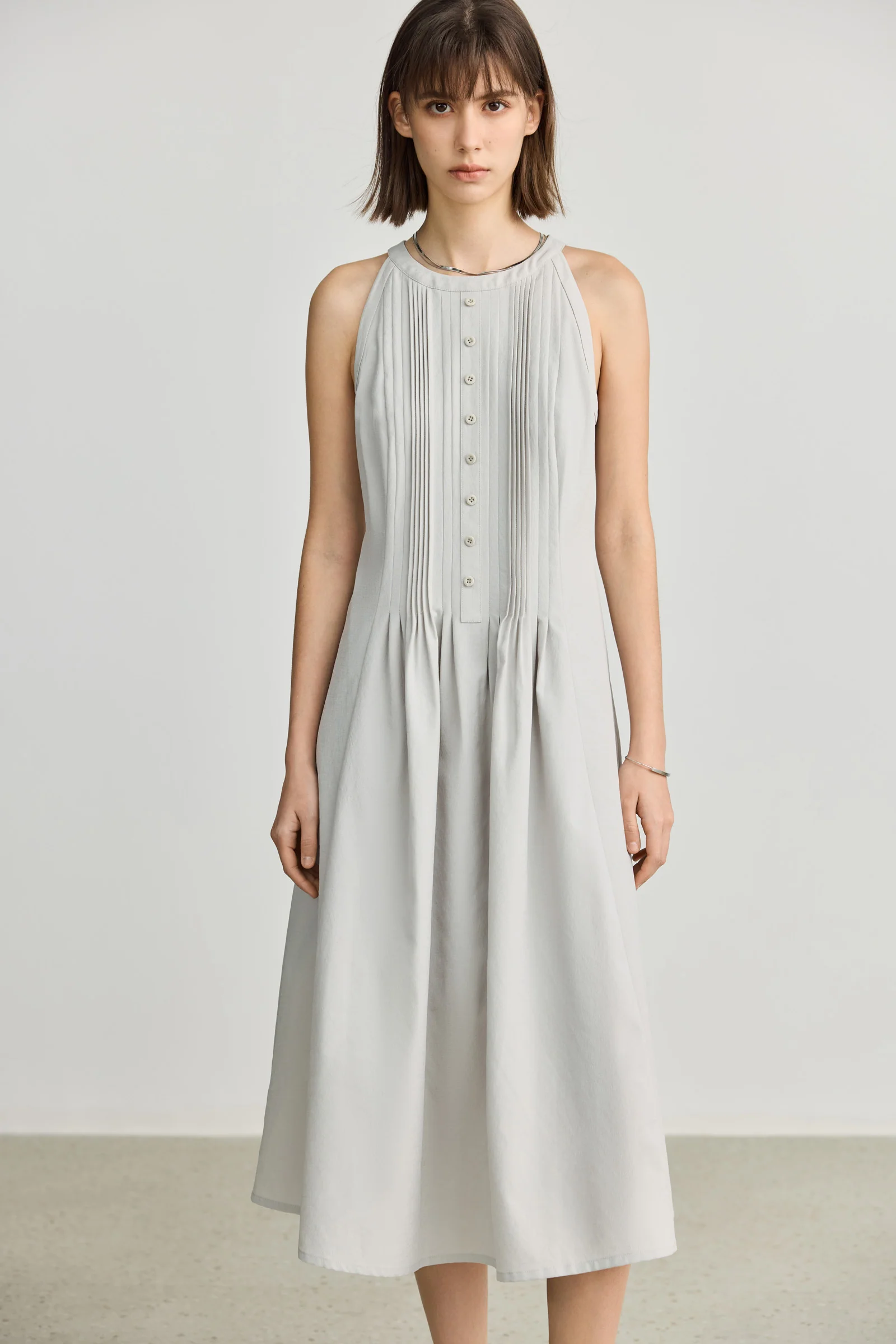 LILY Draped Waist-Cinching Slip Dress - Image 21