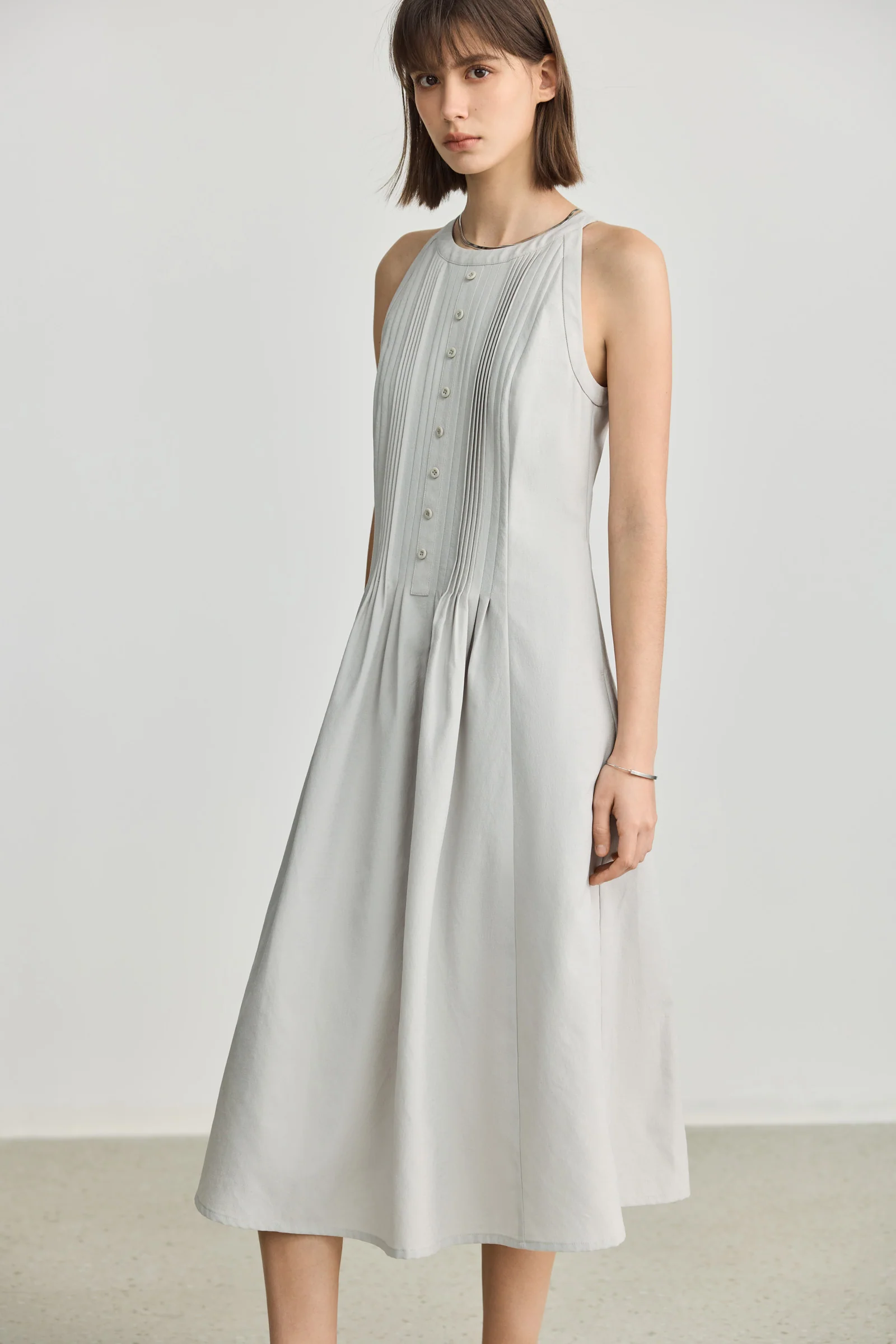 LILY Draped Waist-Cinching Slip Dress - Image 23