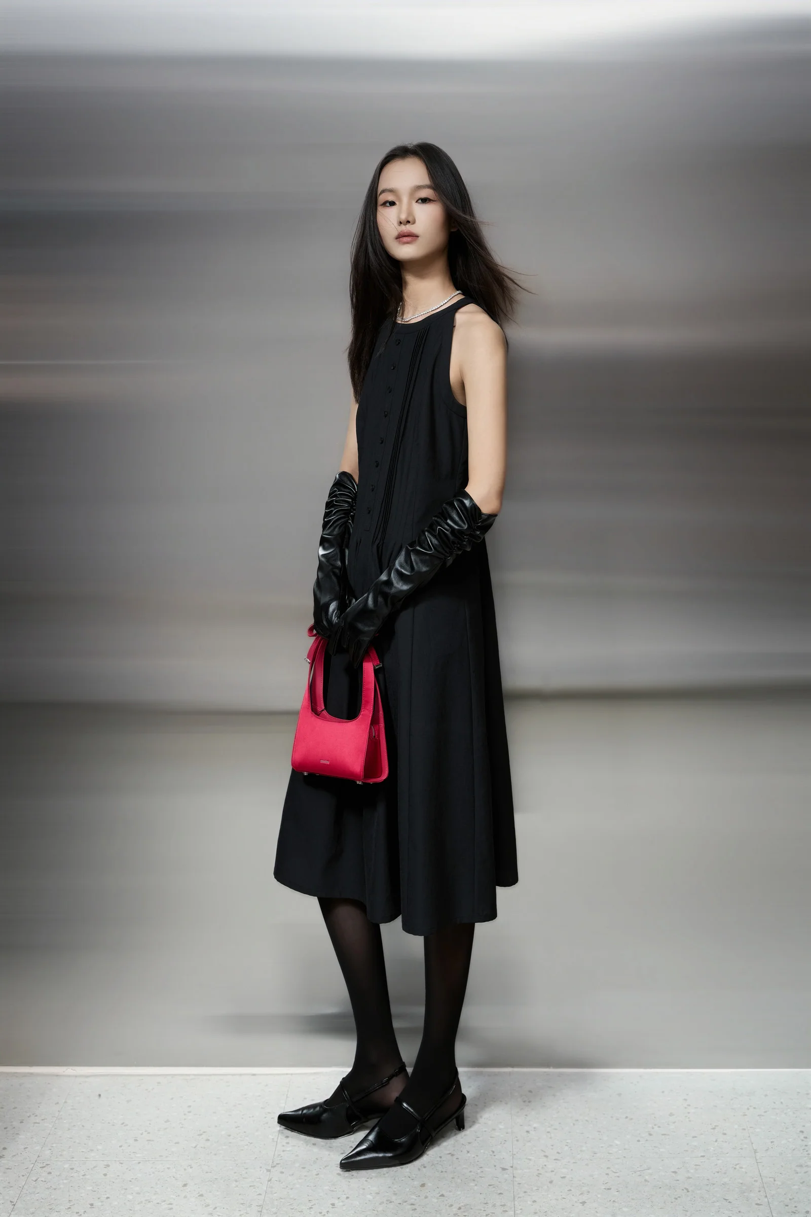 LILY Draped Waist-Cinching Slip Dress - Image 3