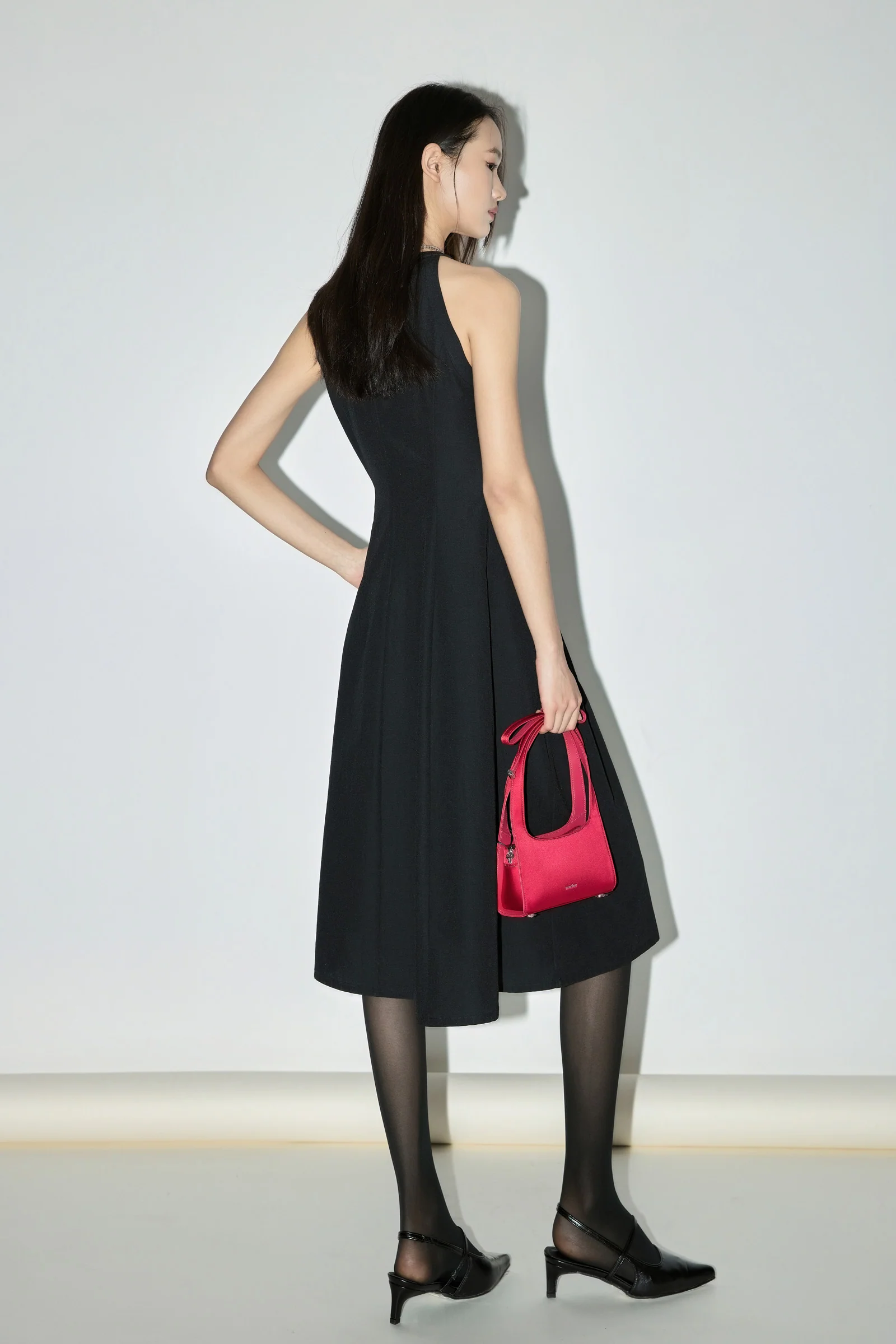 LILY Draped Waist-Cinching Slip Dress - Image 7