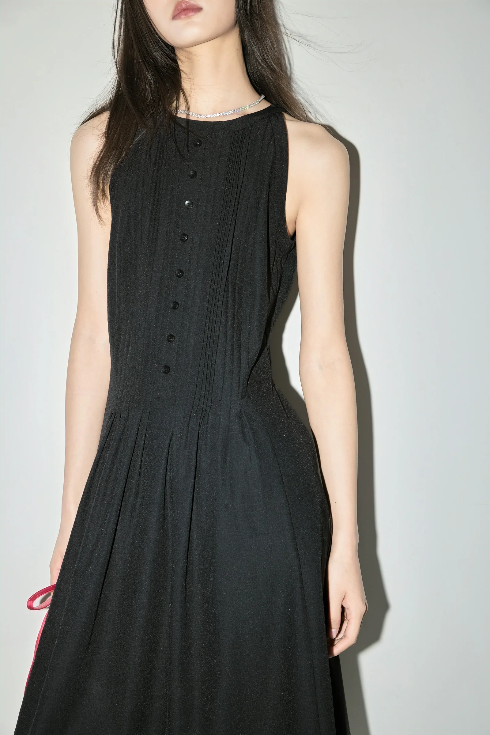 LILY Draped Waist-Cinching Slip Dress - Image 9
