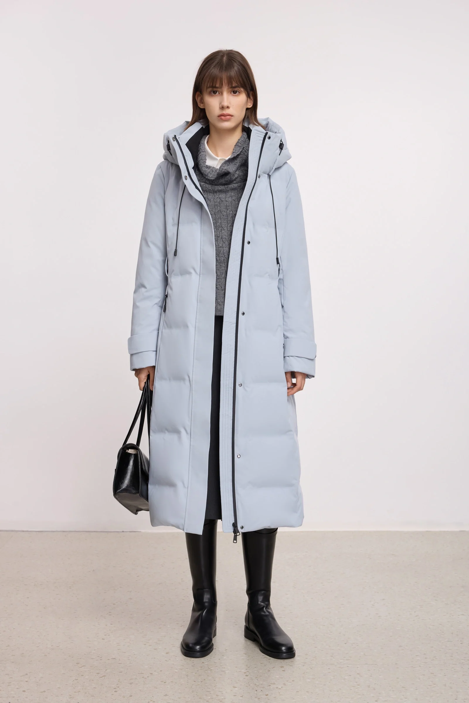 LILY Drawstring Hooded Down Coat