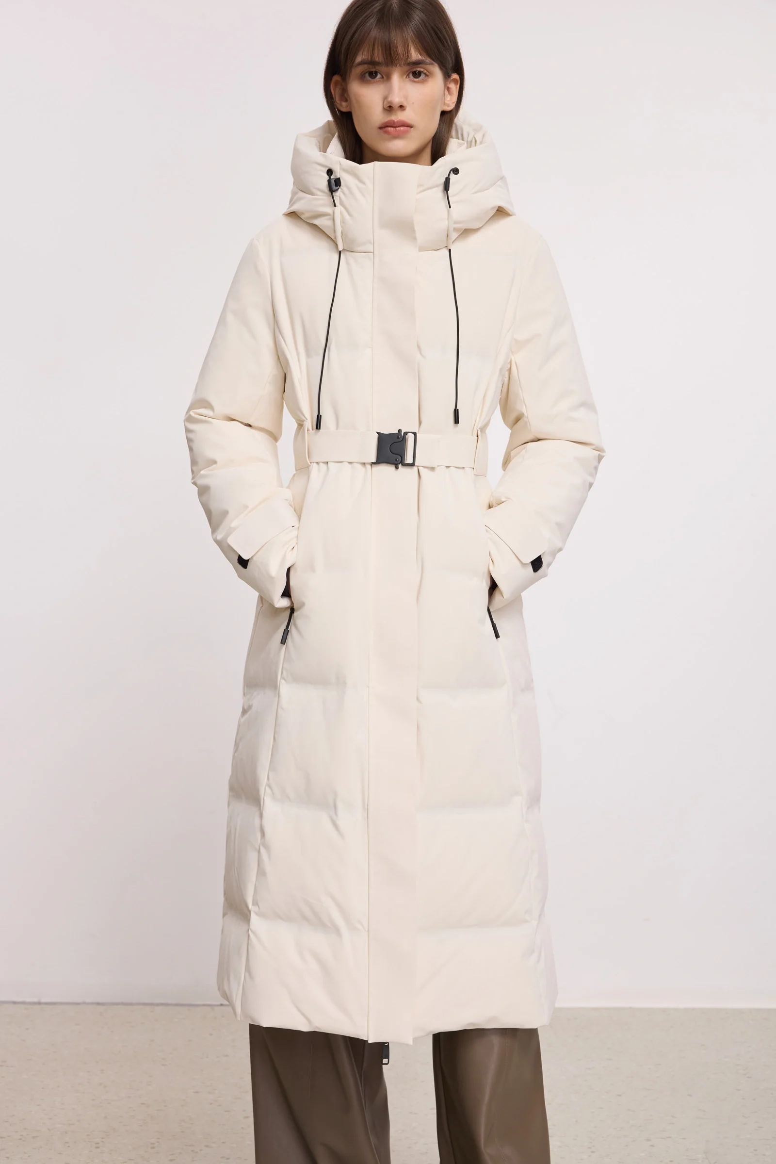 LILY Drawstring Hooded Down Coat - Image 16
