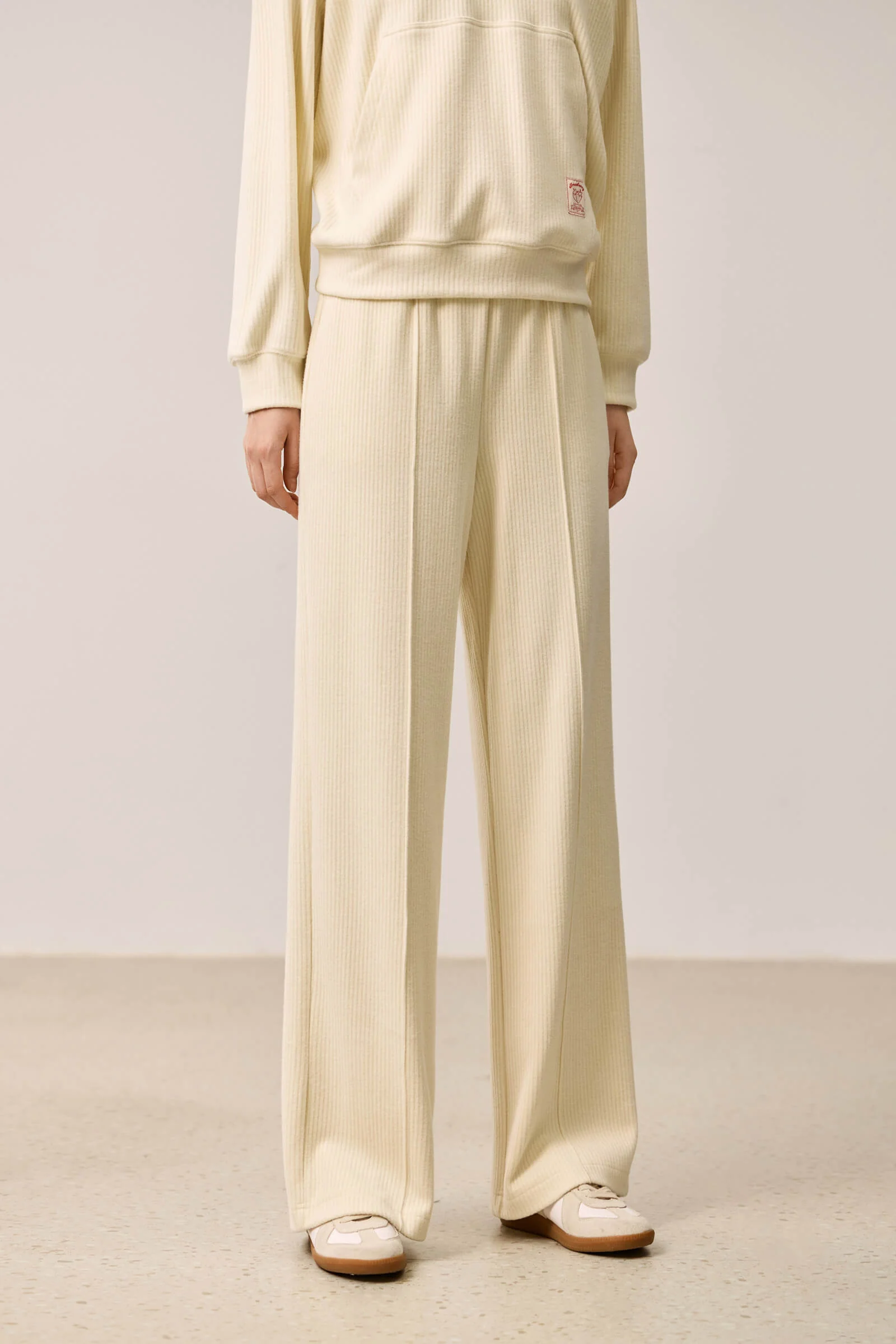 LILY Elastic Waist High-Stretch Knit Wide-Leg Pants - Image 6