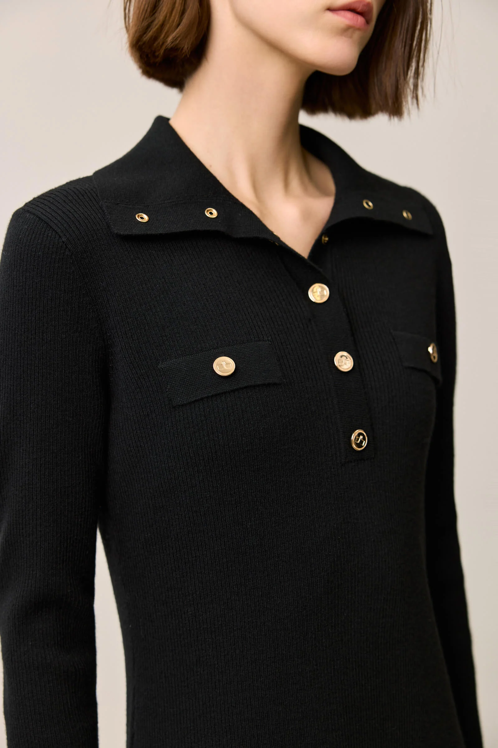 LILY Elegant French Bouclé Little Black Dress - Image 7