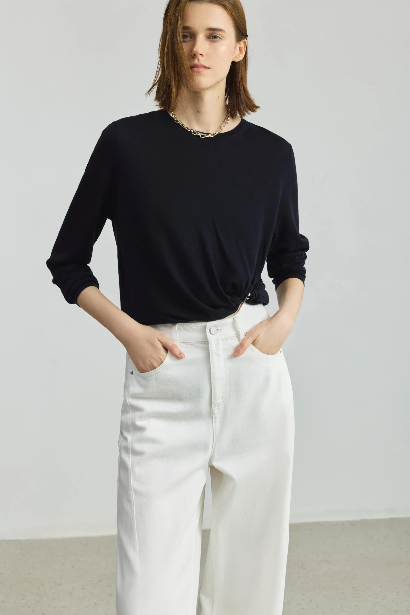 LILY Fine Merino Short Crew Sweater - Image 6