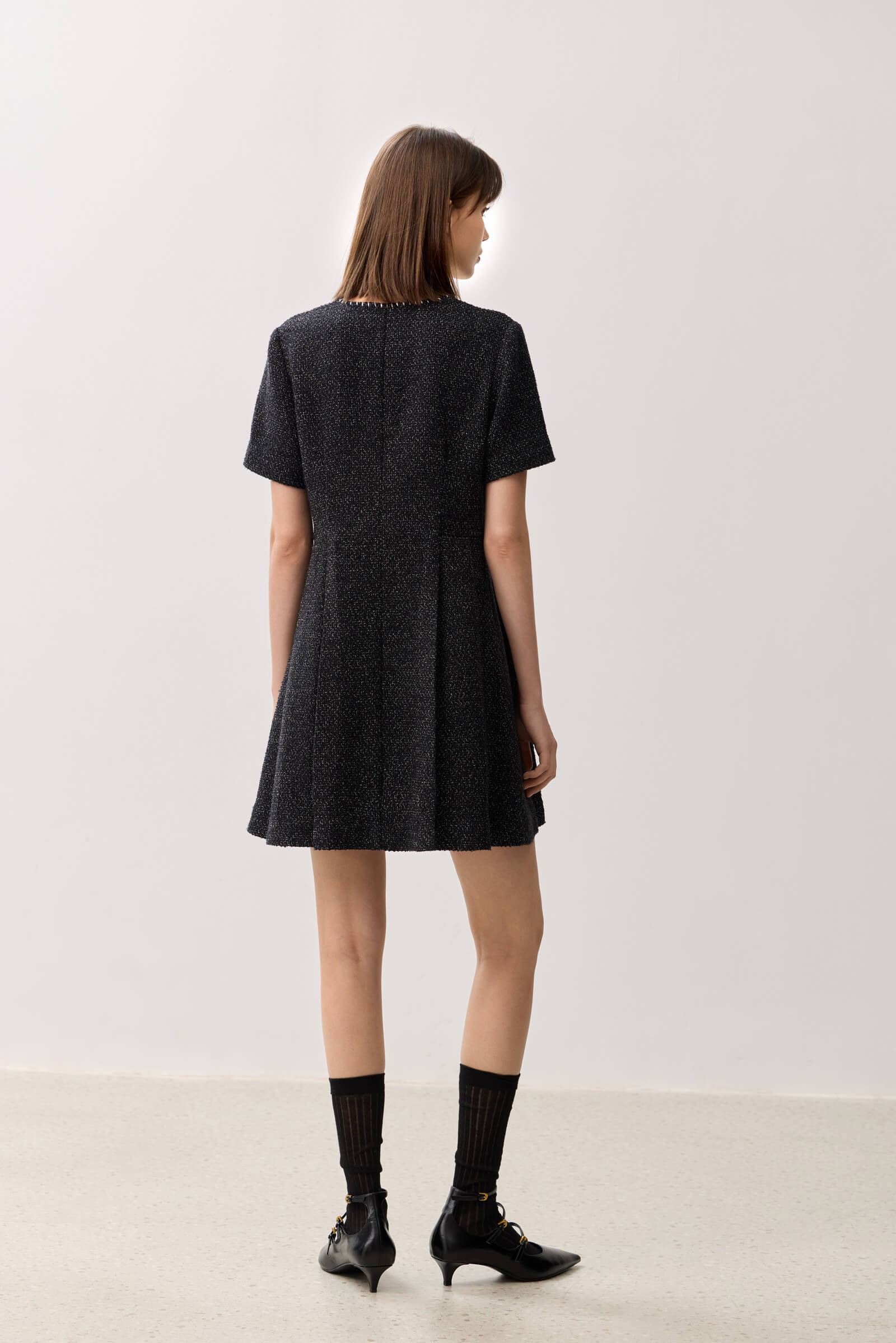 LILY Elegant Textured Midi Dress - Image 5