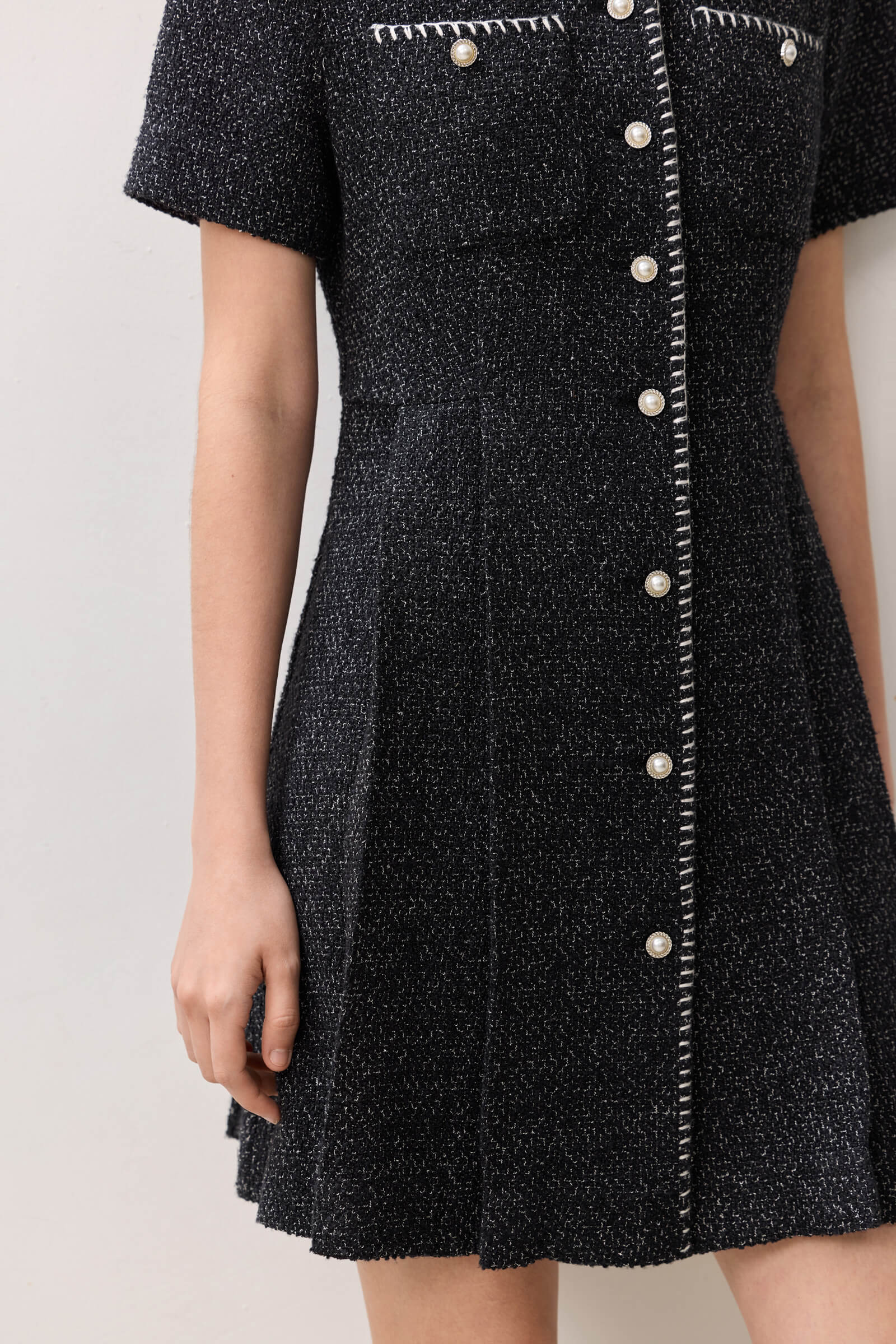LILY Elegant Textured Midi Dress - Image 8