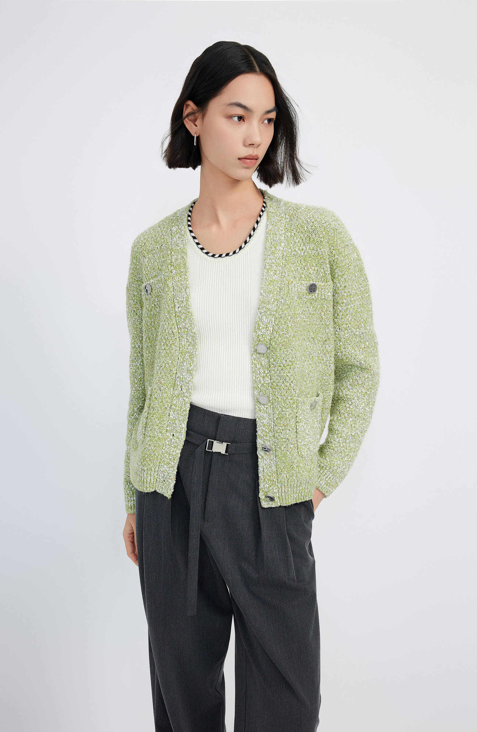 LILY Elegant V-Neck Knit Cardigan - Image 3