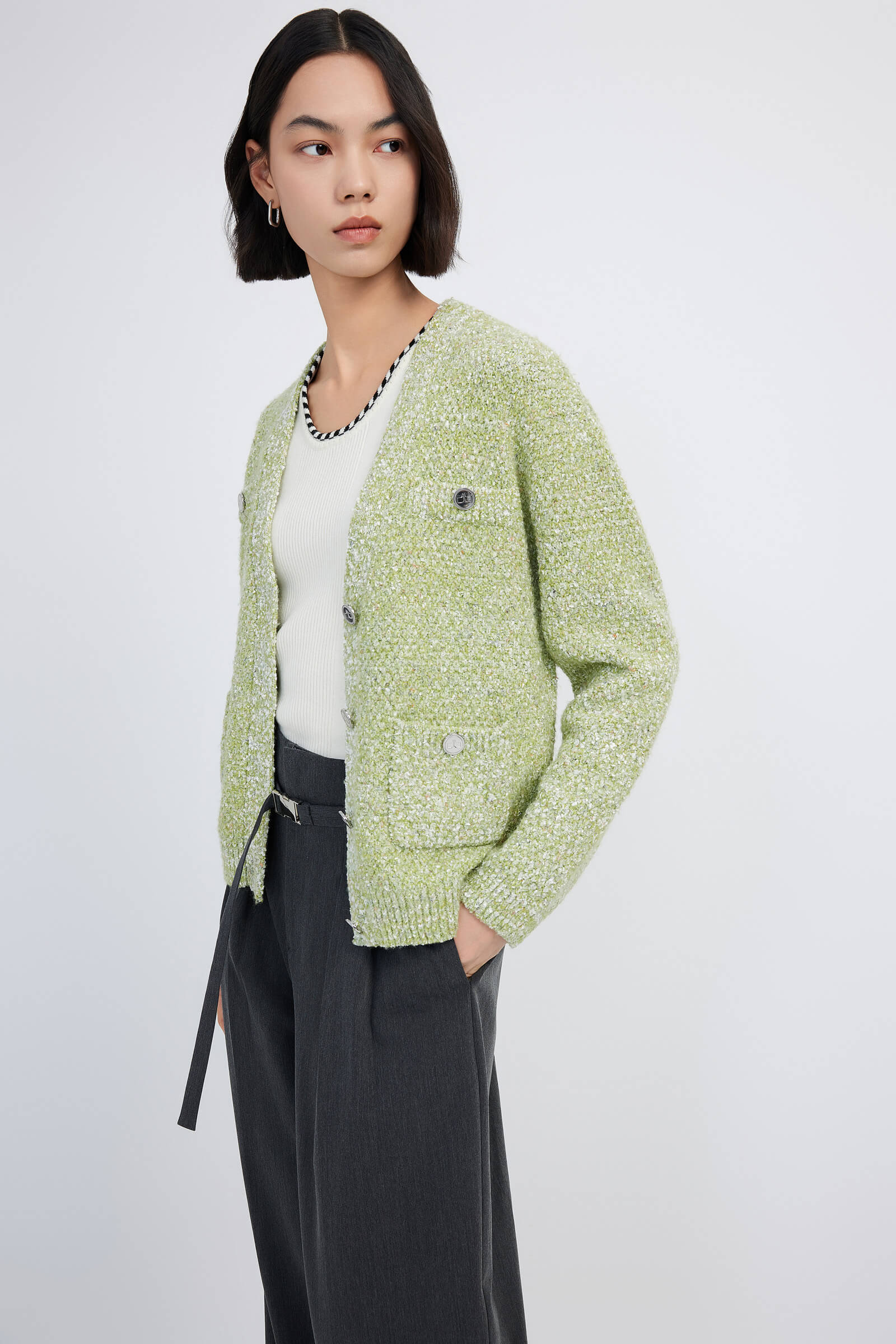 LILY Elegant V-Neck Knit Cardigan - Image 4