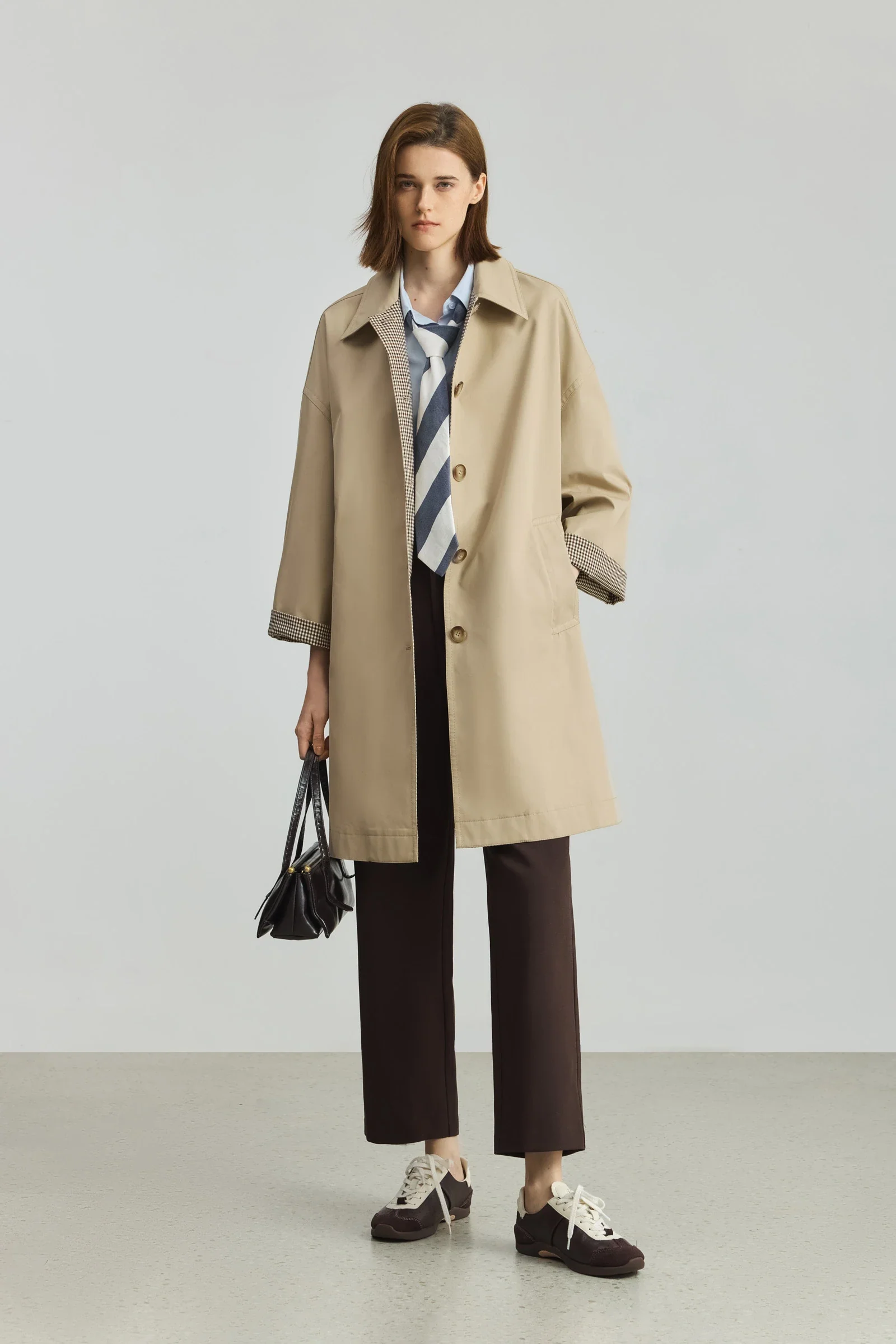 LILY Vintage Khaki Cotton Trench Coat