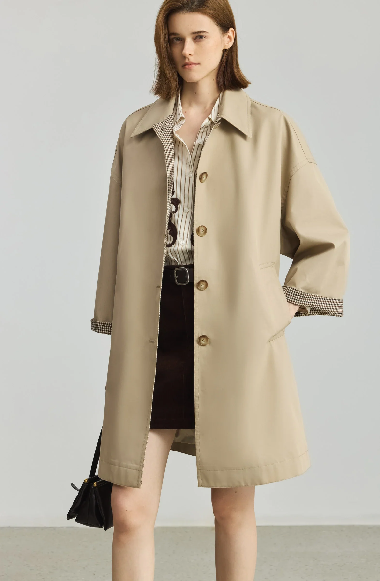 LILY Vintage Khaki Cotton Trench Coat - Image 7